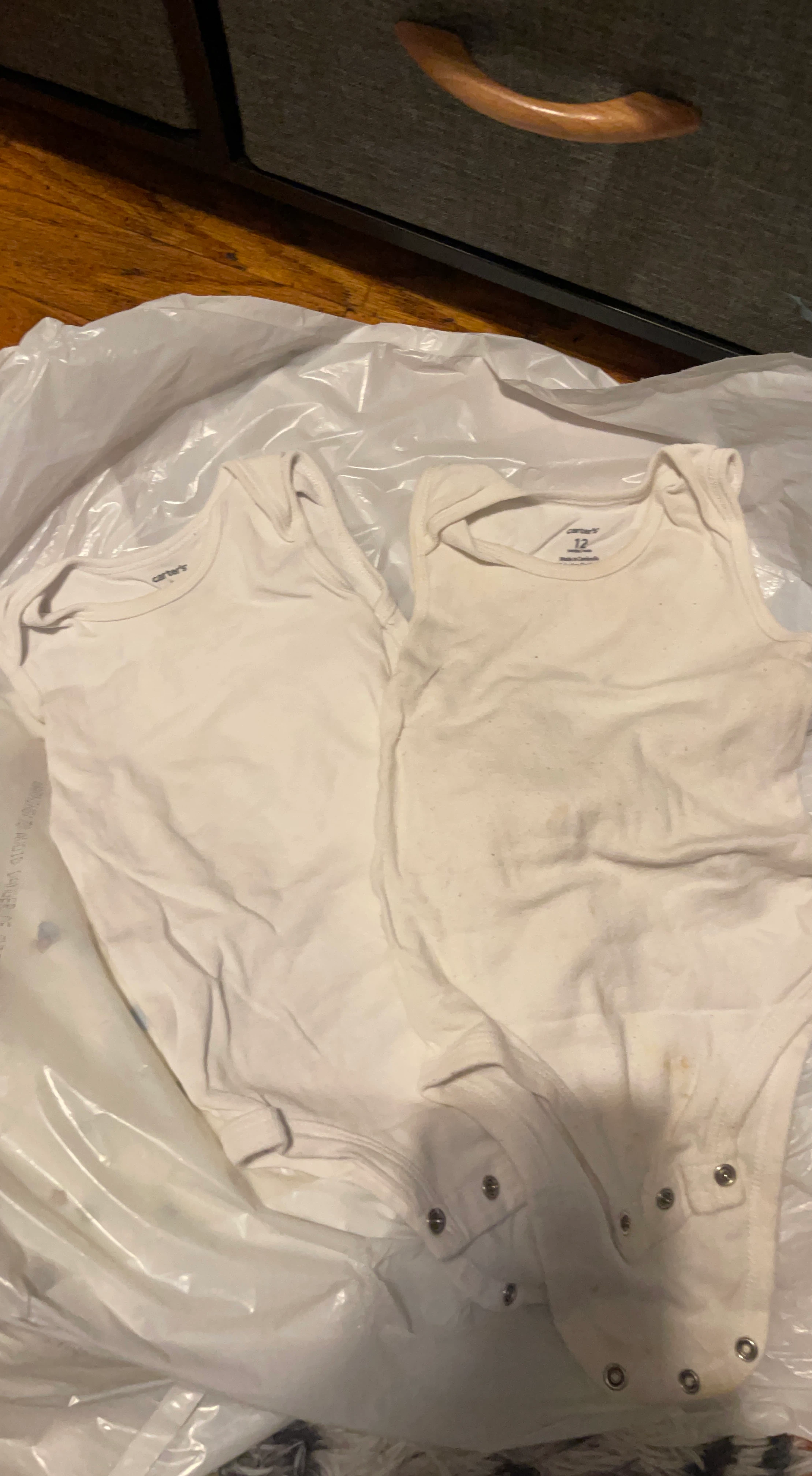Carter's White Baby Bodysuits (Size 12 Months)