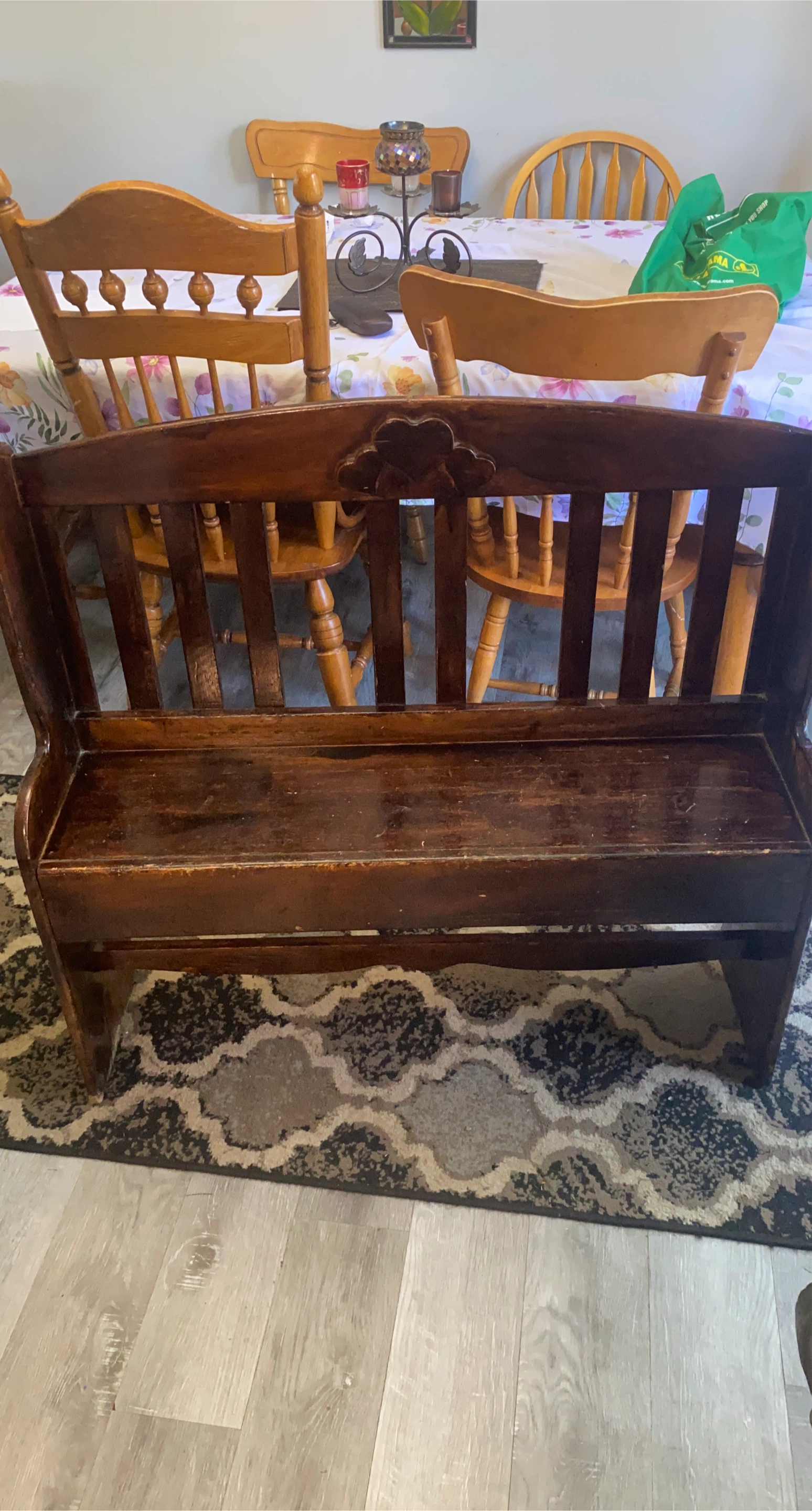 Vintage country style Wooden Settle Bench