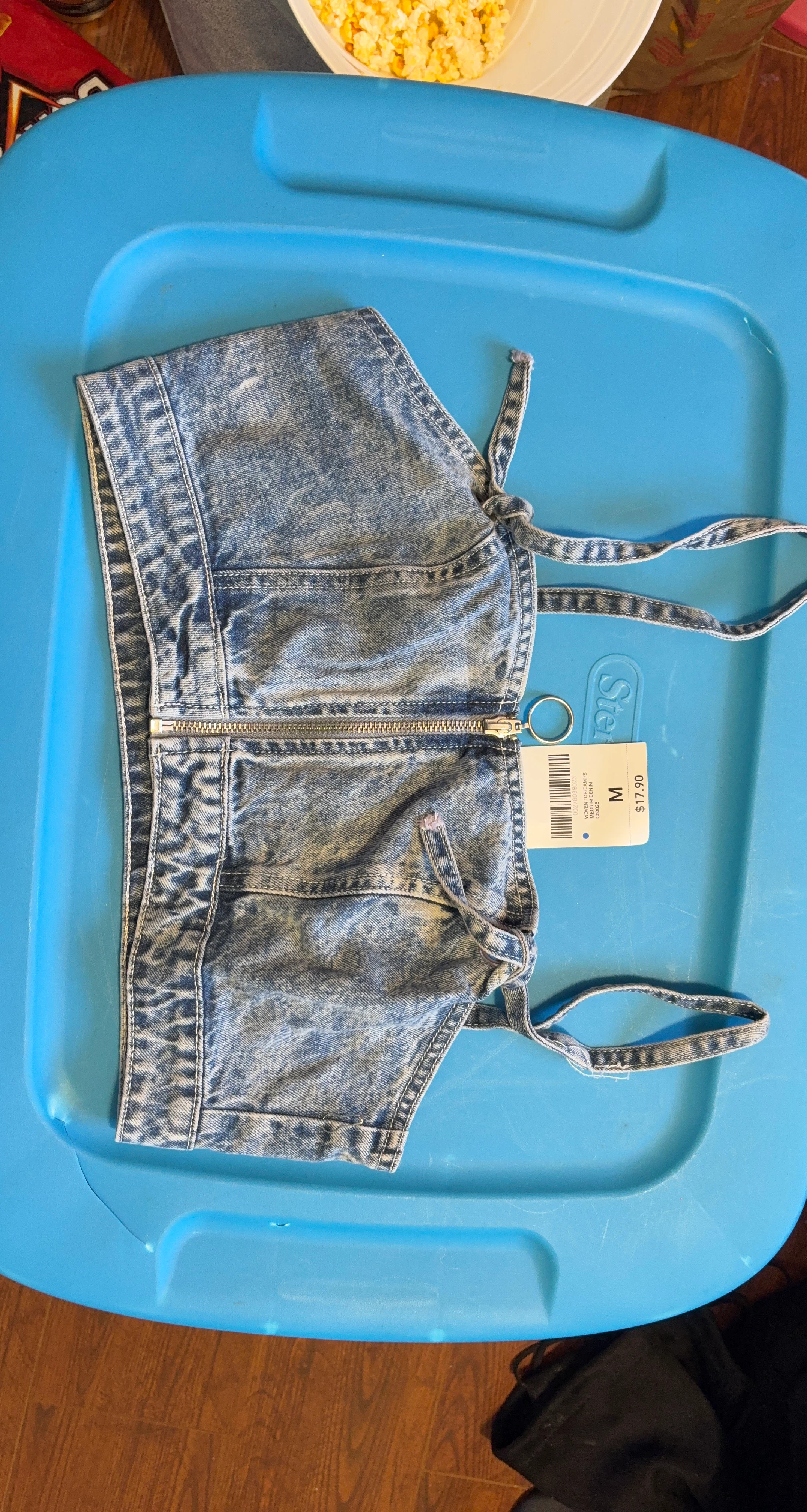 Women's Denim Crop Top- M