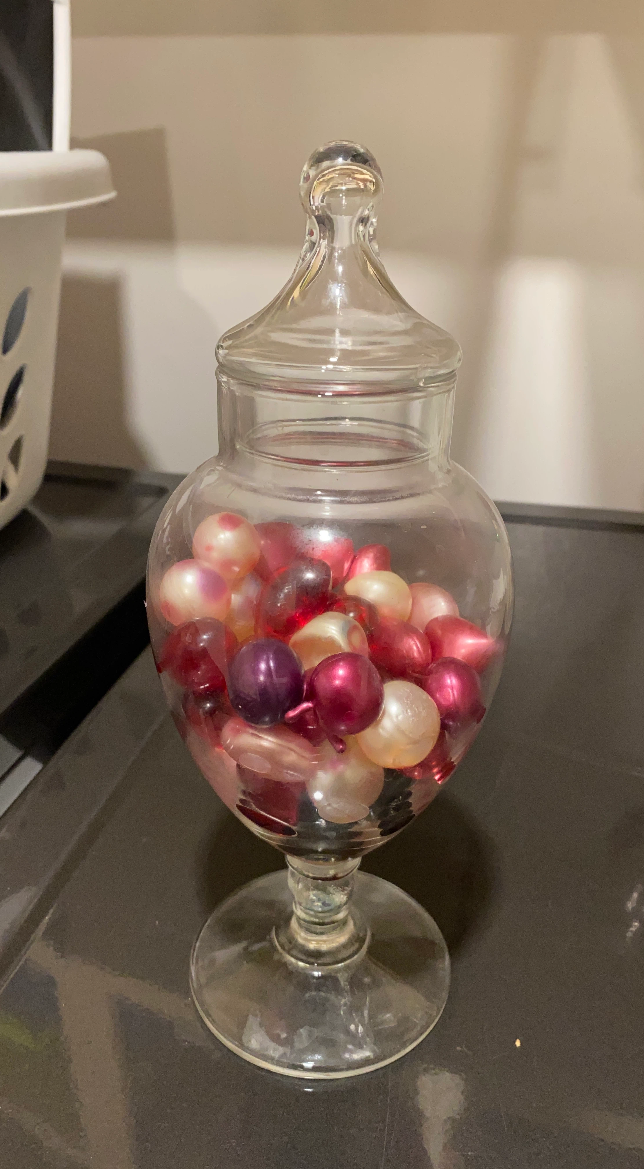 Decorative Glass Jar with Marbles
