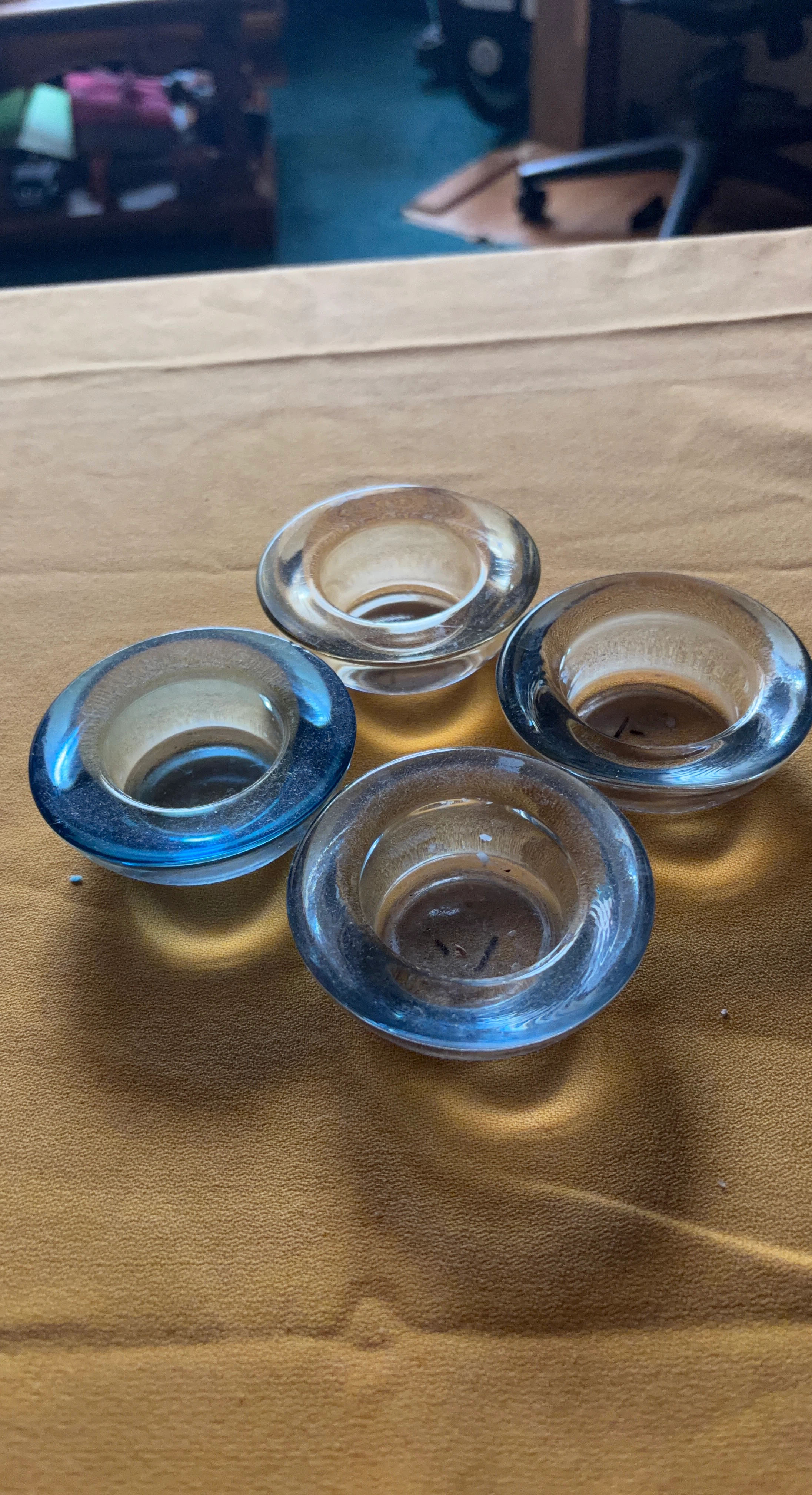 Set of 4 Glass Votive Candle Holders