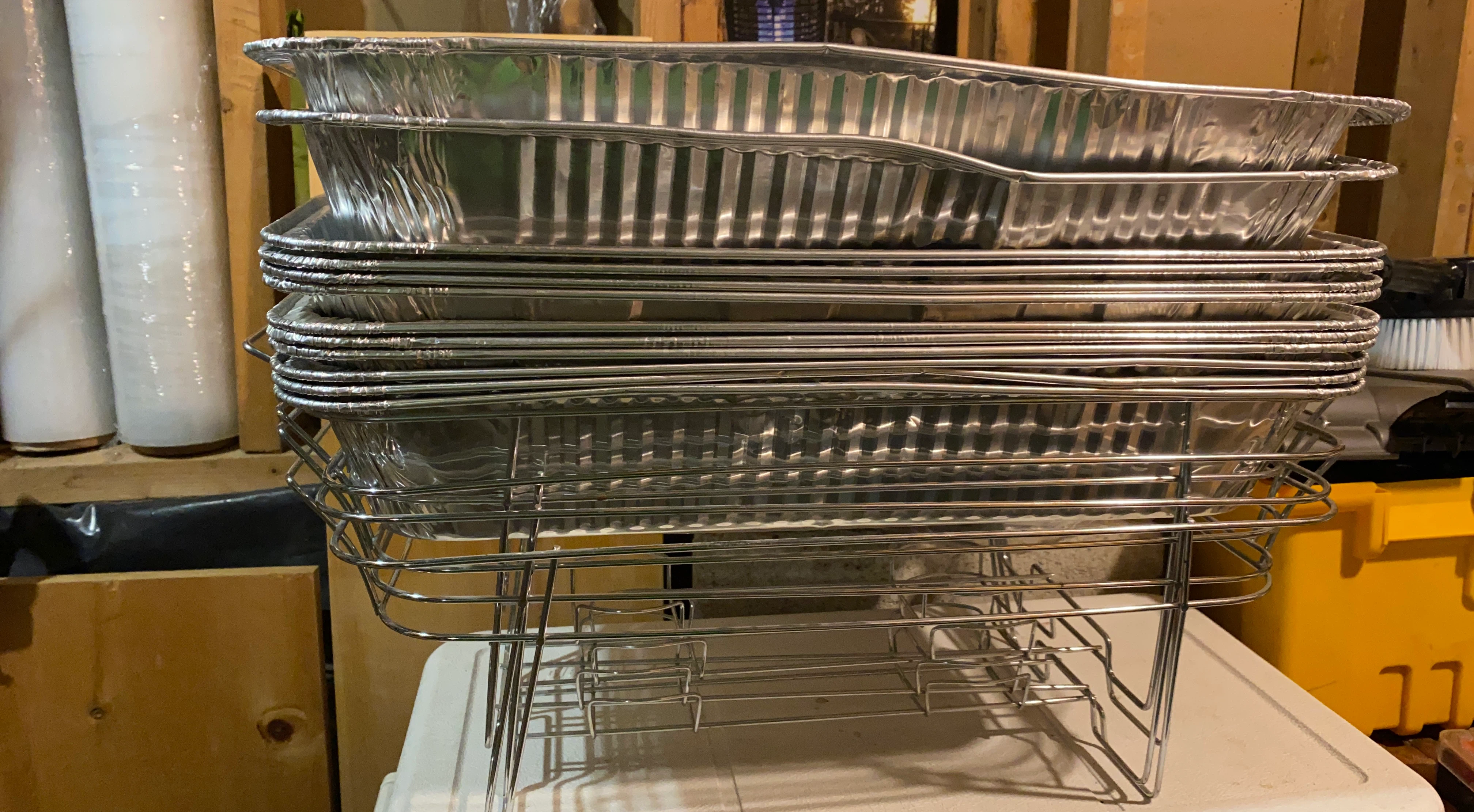 Stack of Aluminum Chafing dish with Rack