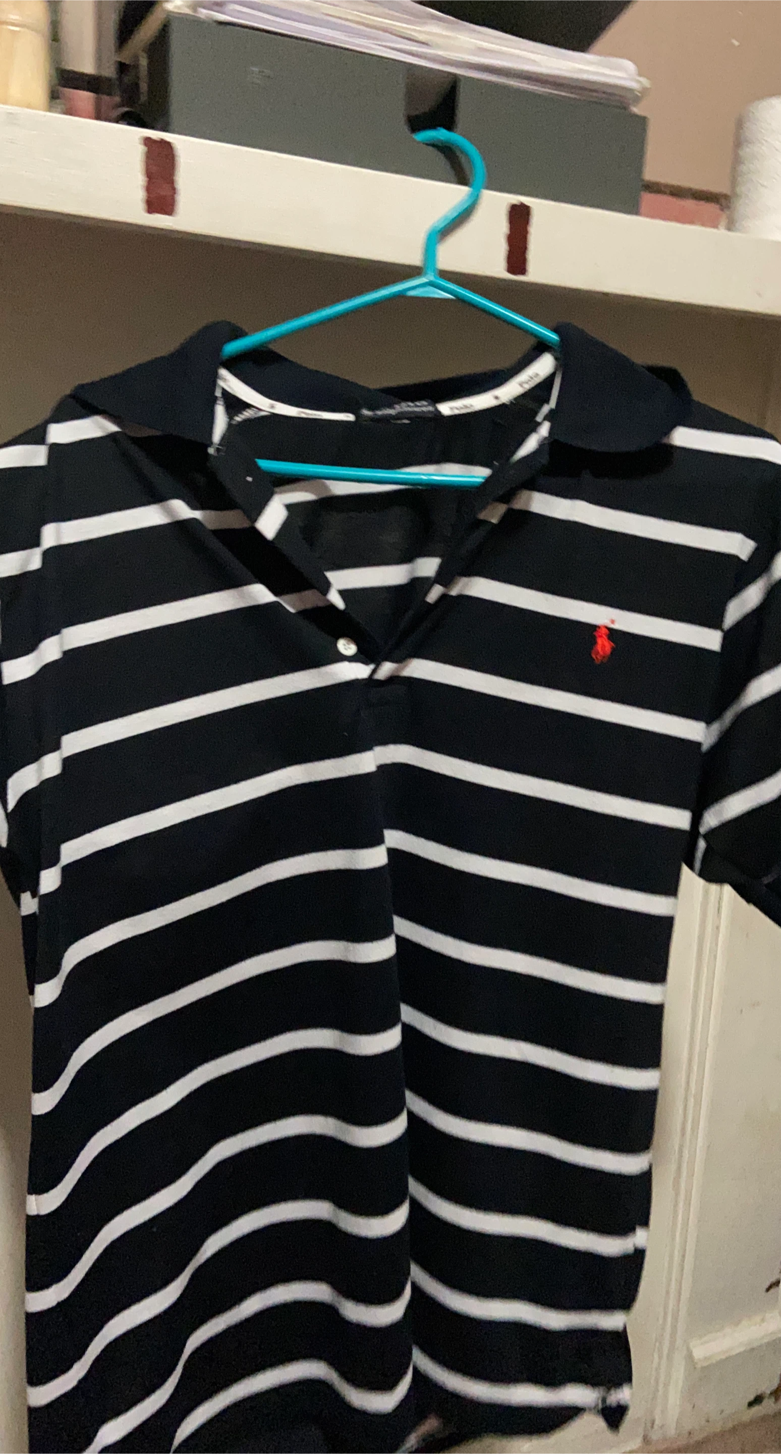 Polo Ralph Lauren Black & White Striped Polo Shirt