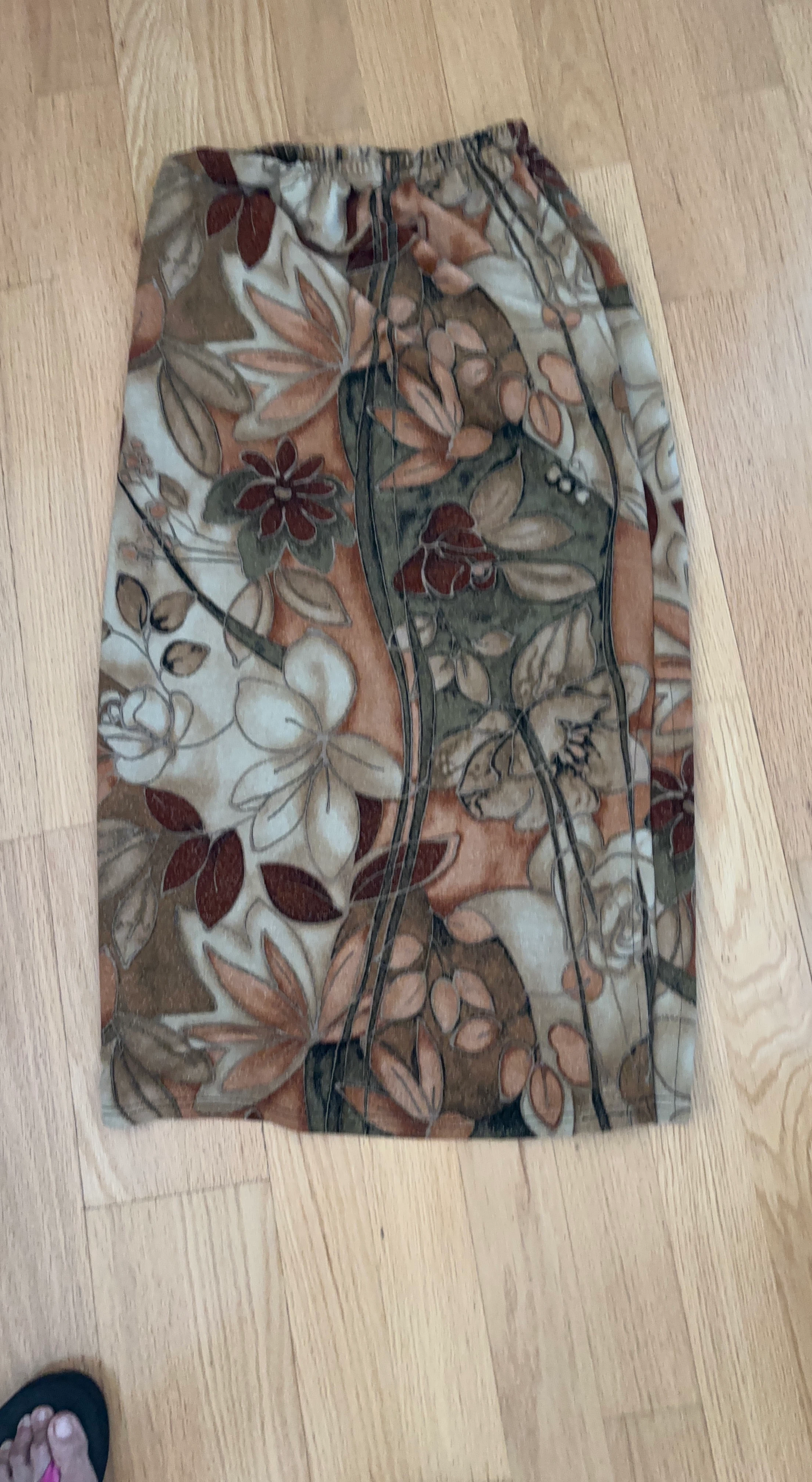 Floral Print Elastic Waist Skirt