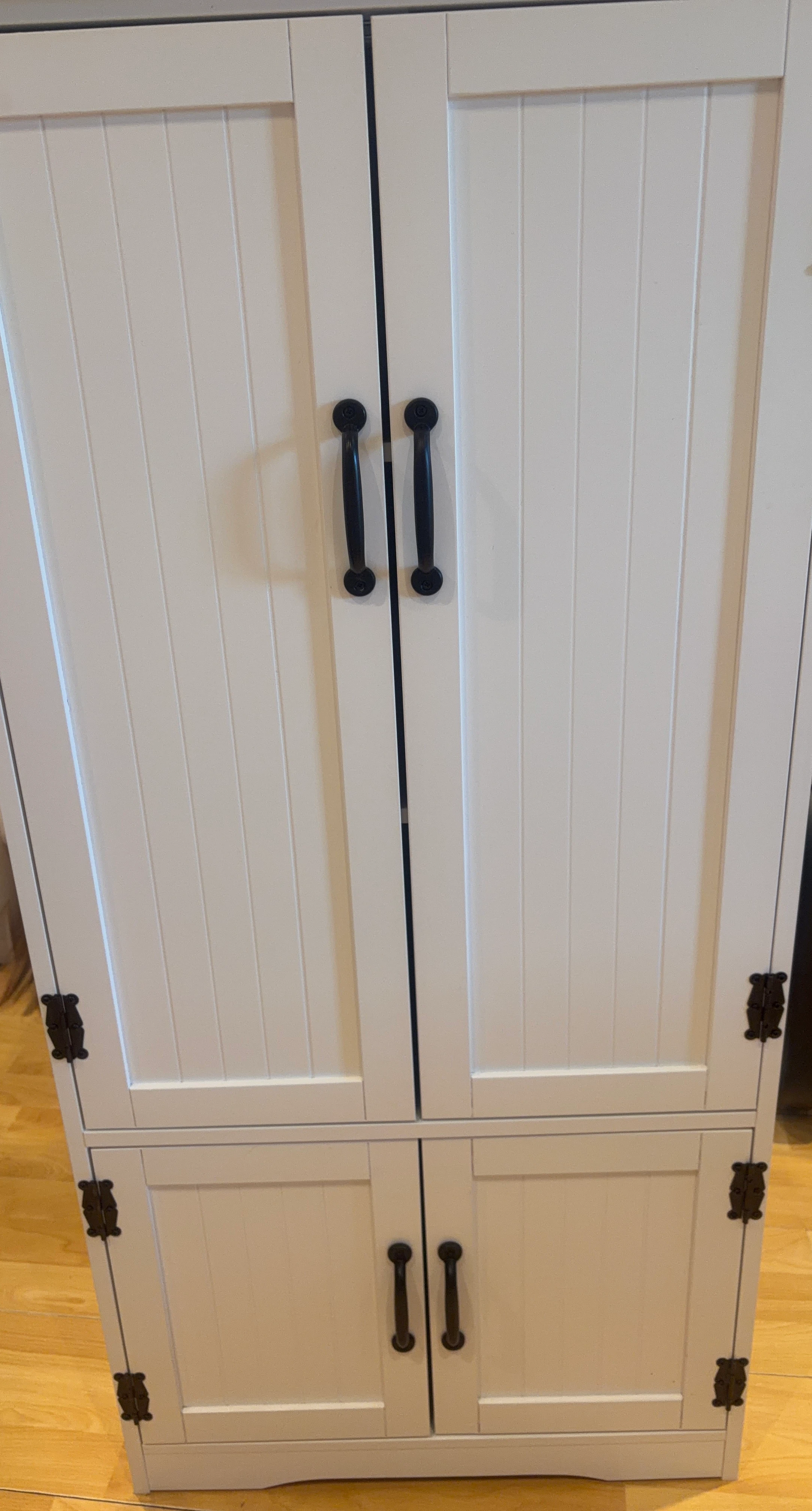 White Storage Cabinet with Double Doors