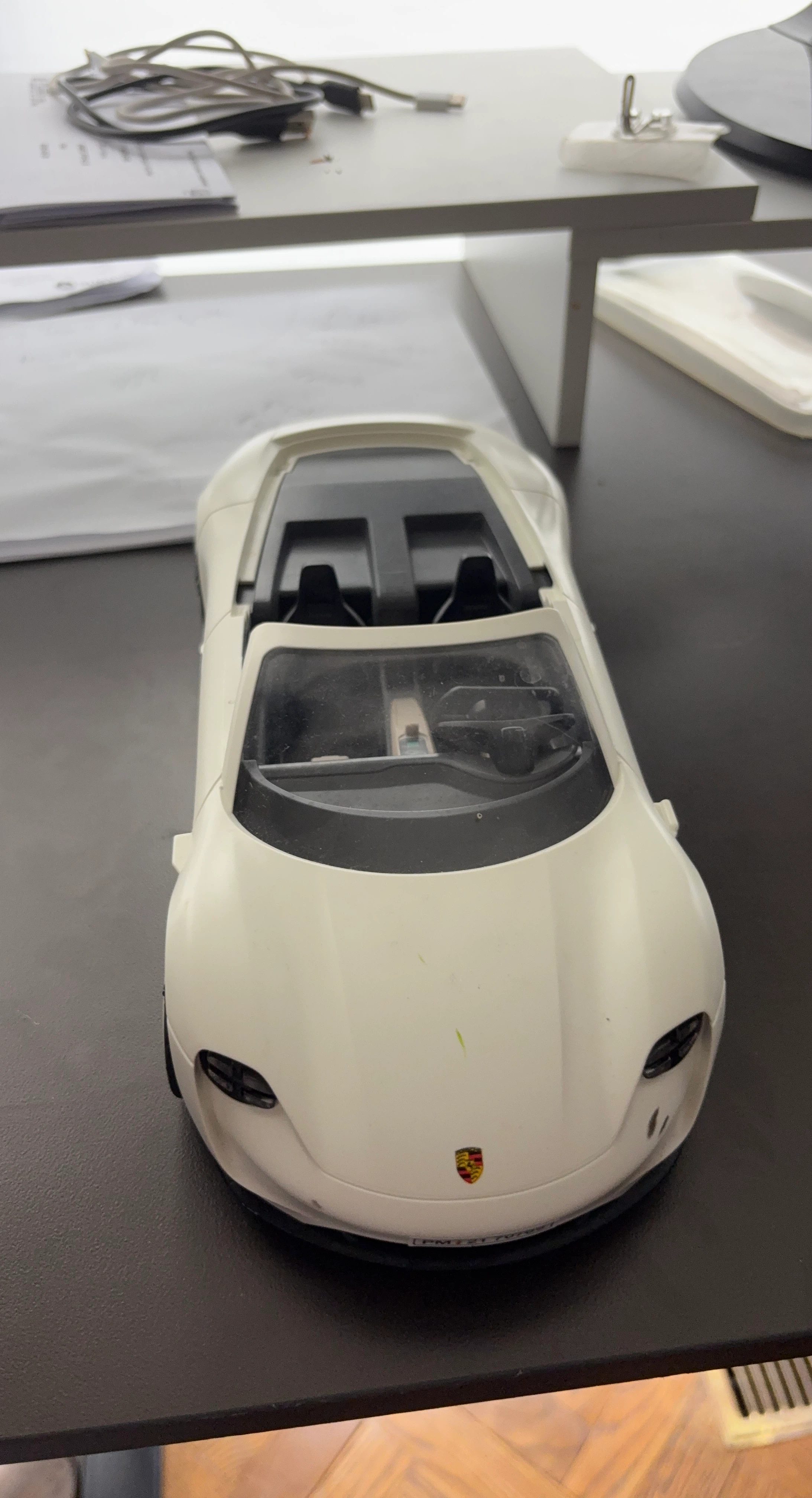White Porsche Toy Car