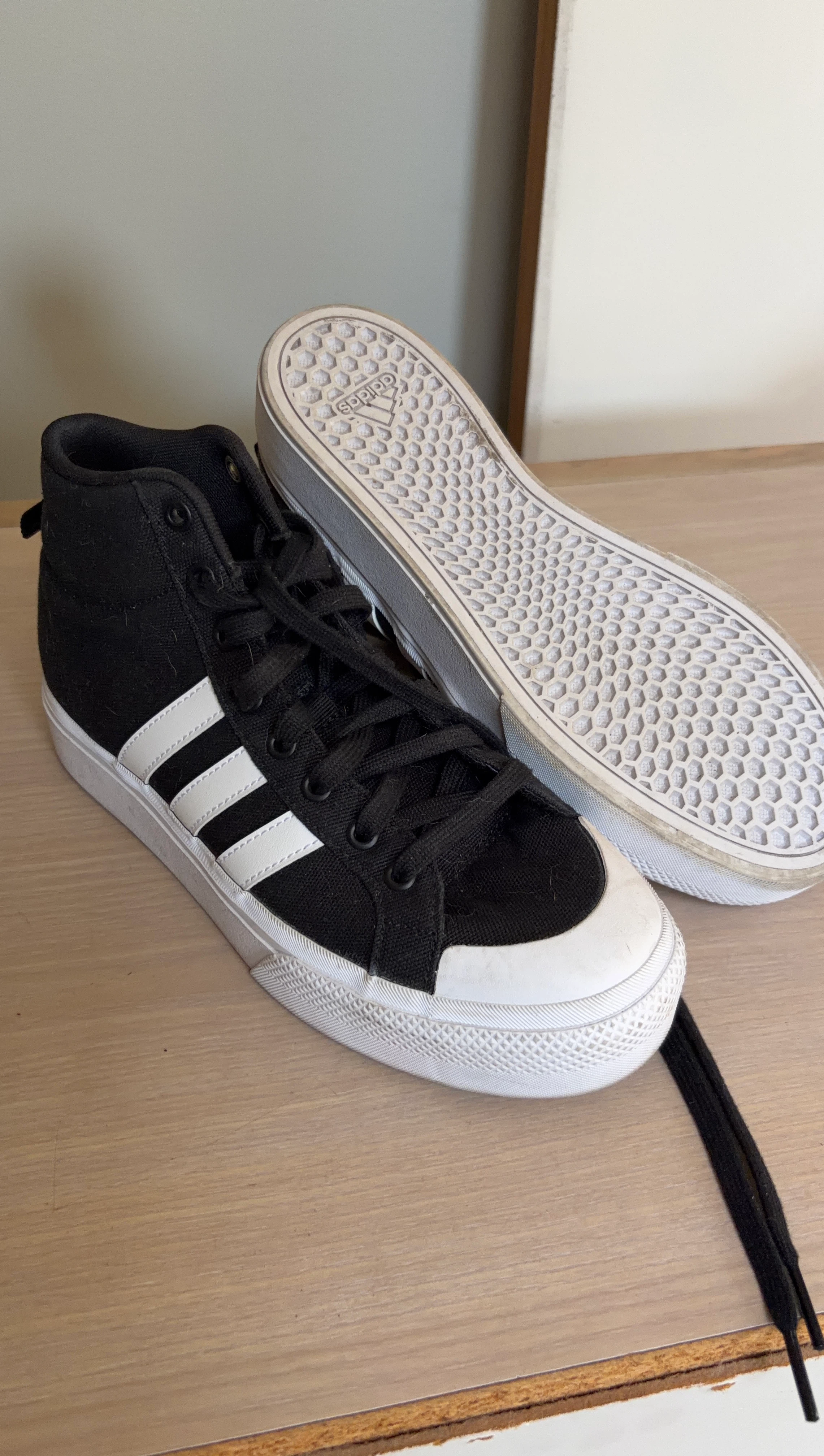Adidas High-Top Sneakers - Black and White