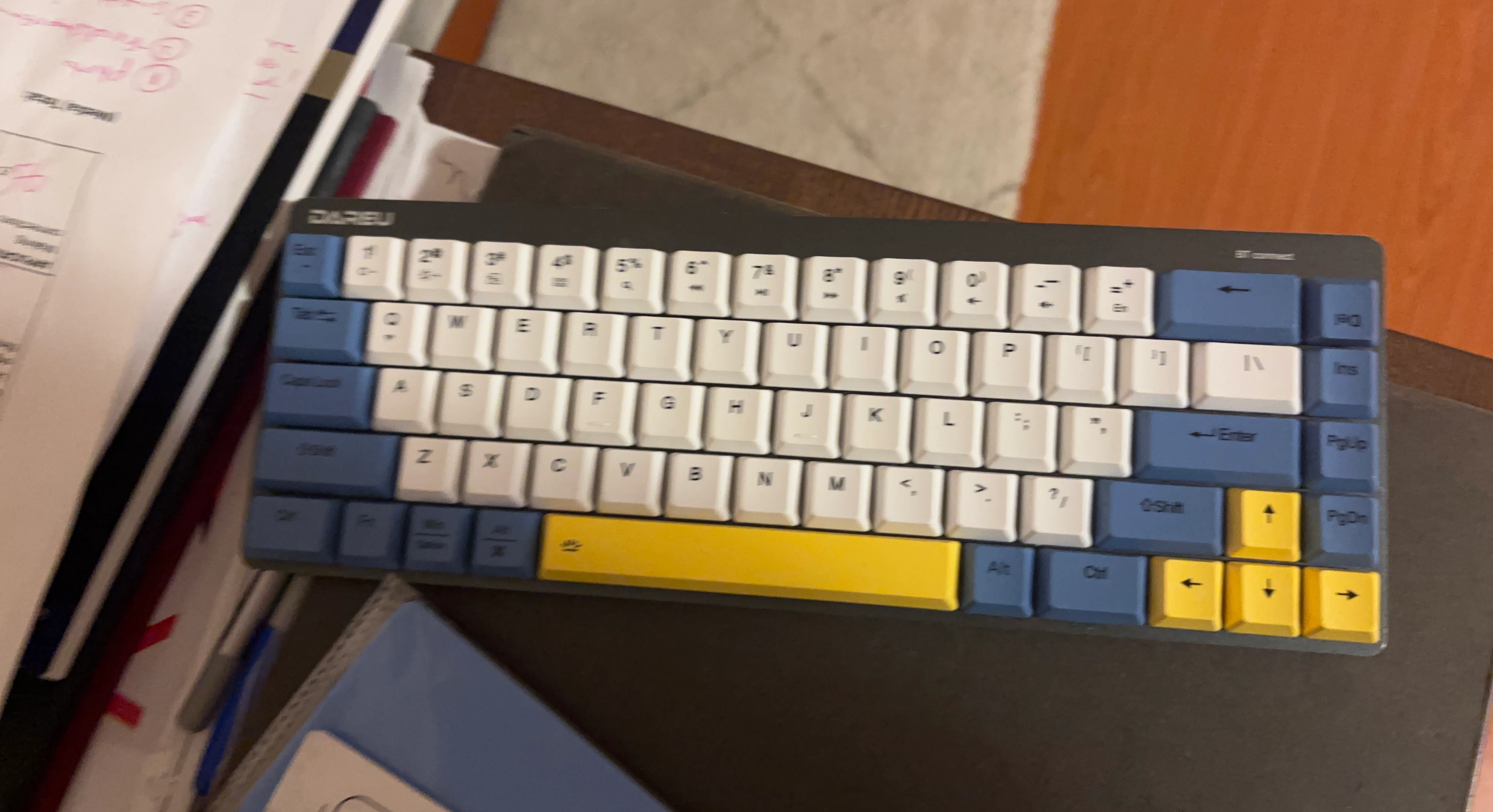 Dareu Mechanical Keyboard - Blue, White & Yellow