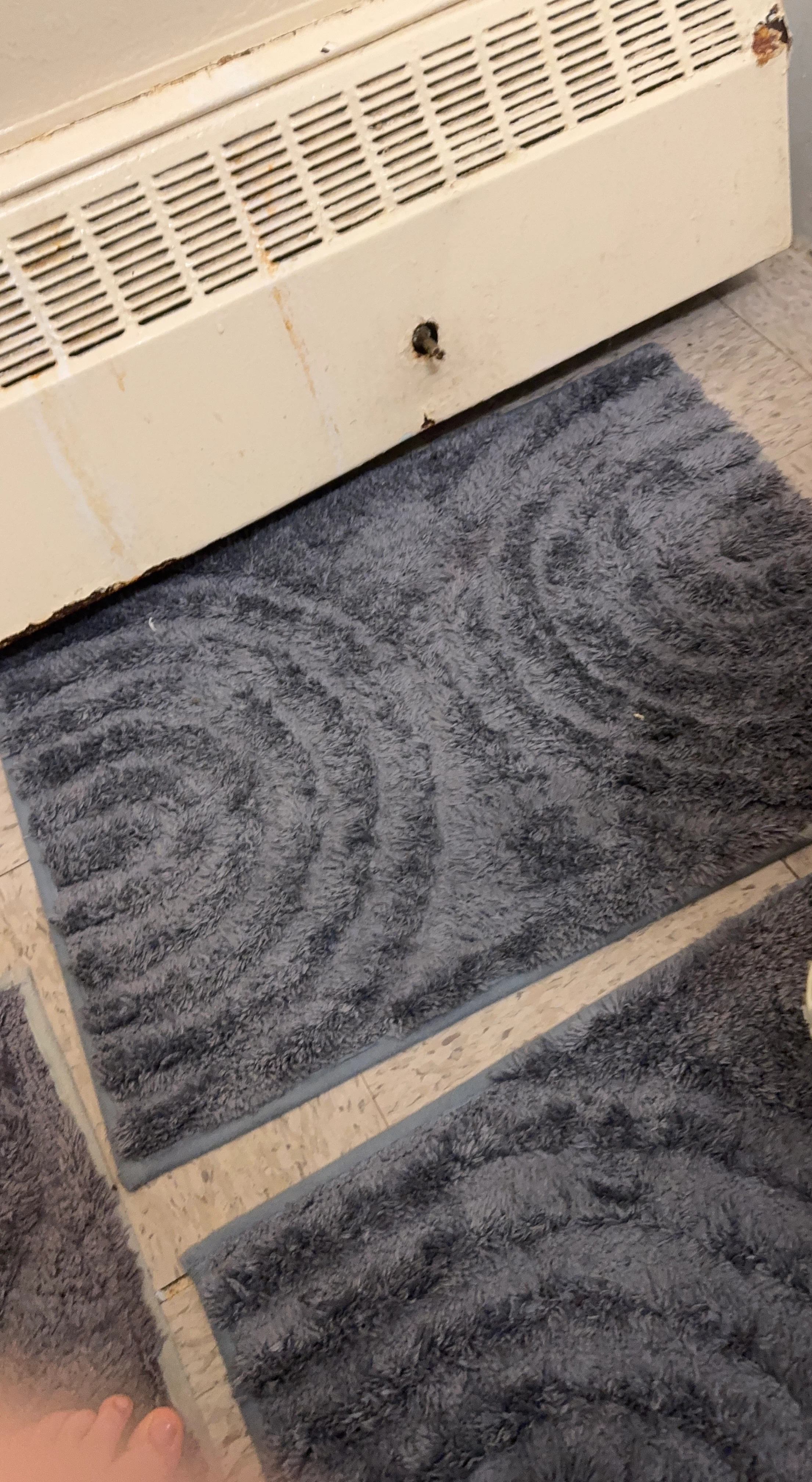 Grey Shaggy Bath Mat Set