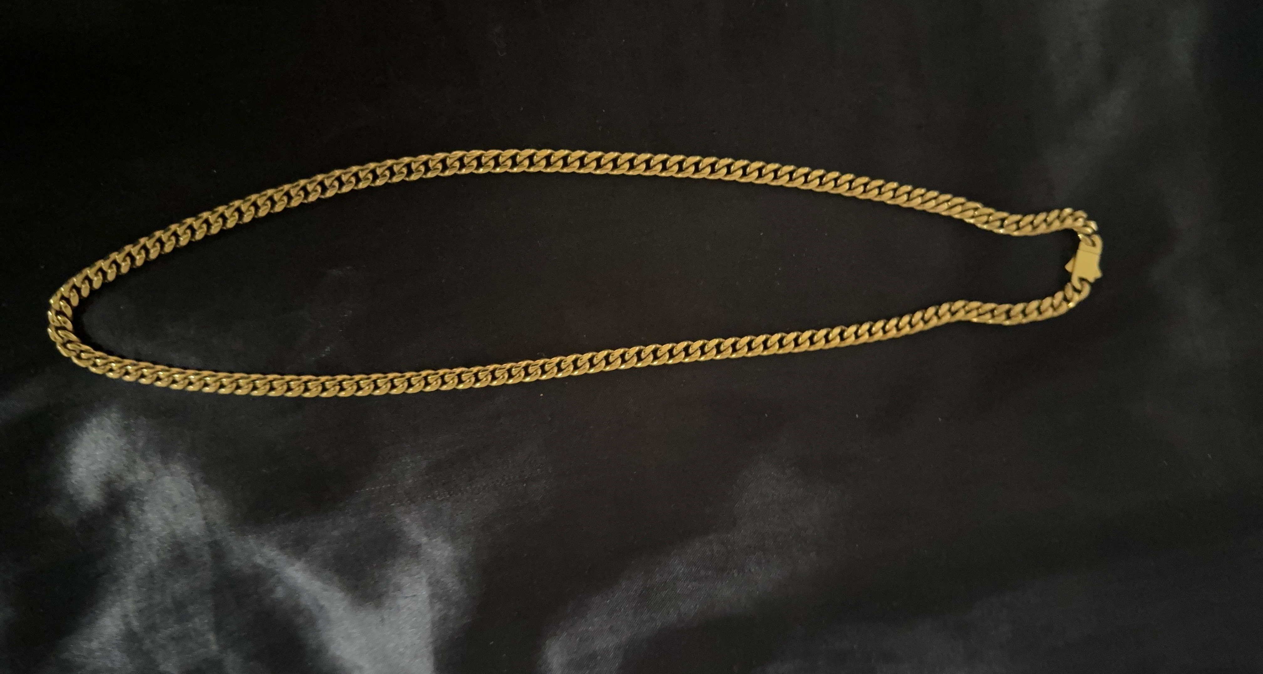 Gold Curb Chain Necklace
