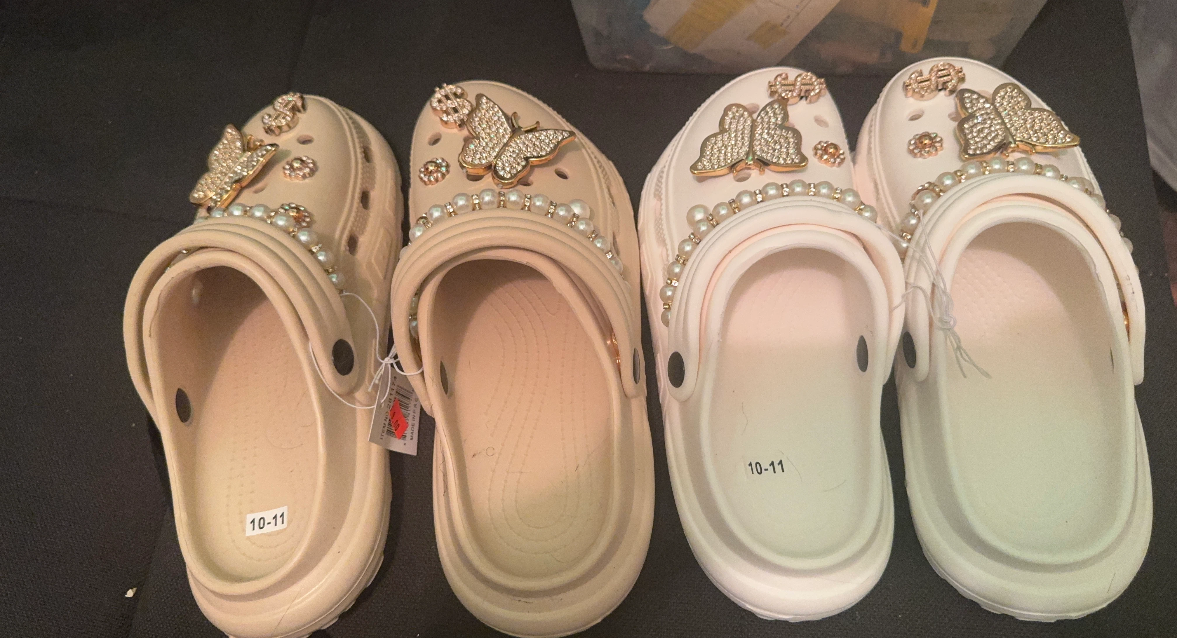 Women's Butterfly Pearl Clogs - Size 10-11