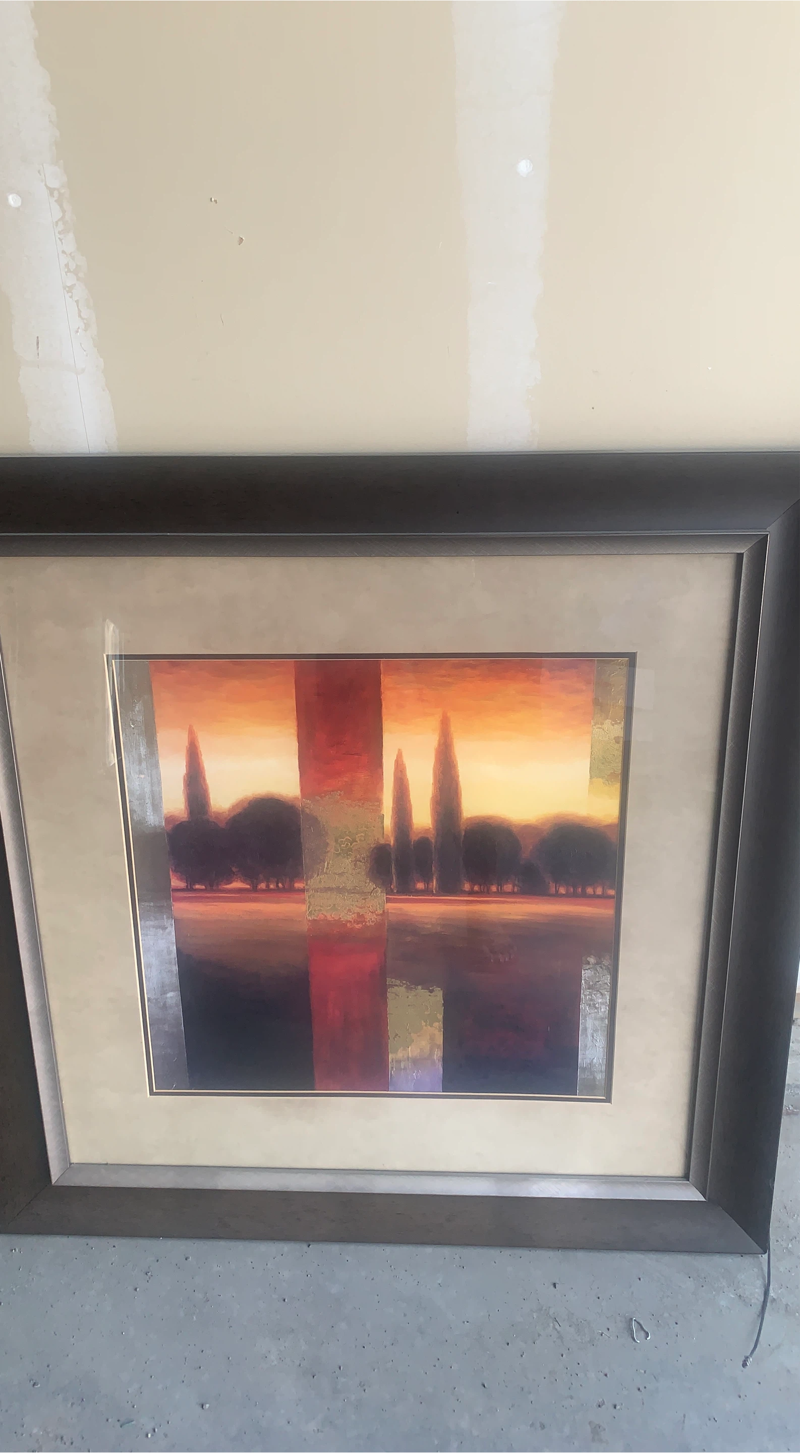 Framed Wall Art Landscape Sunset Trees