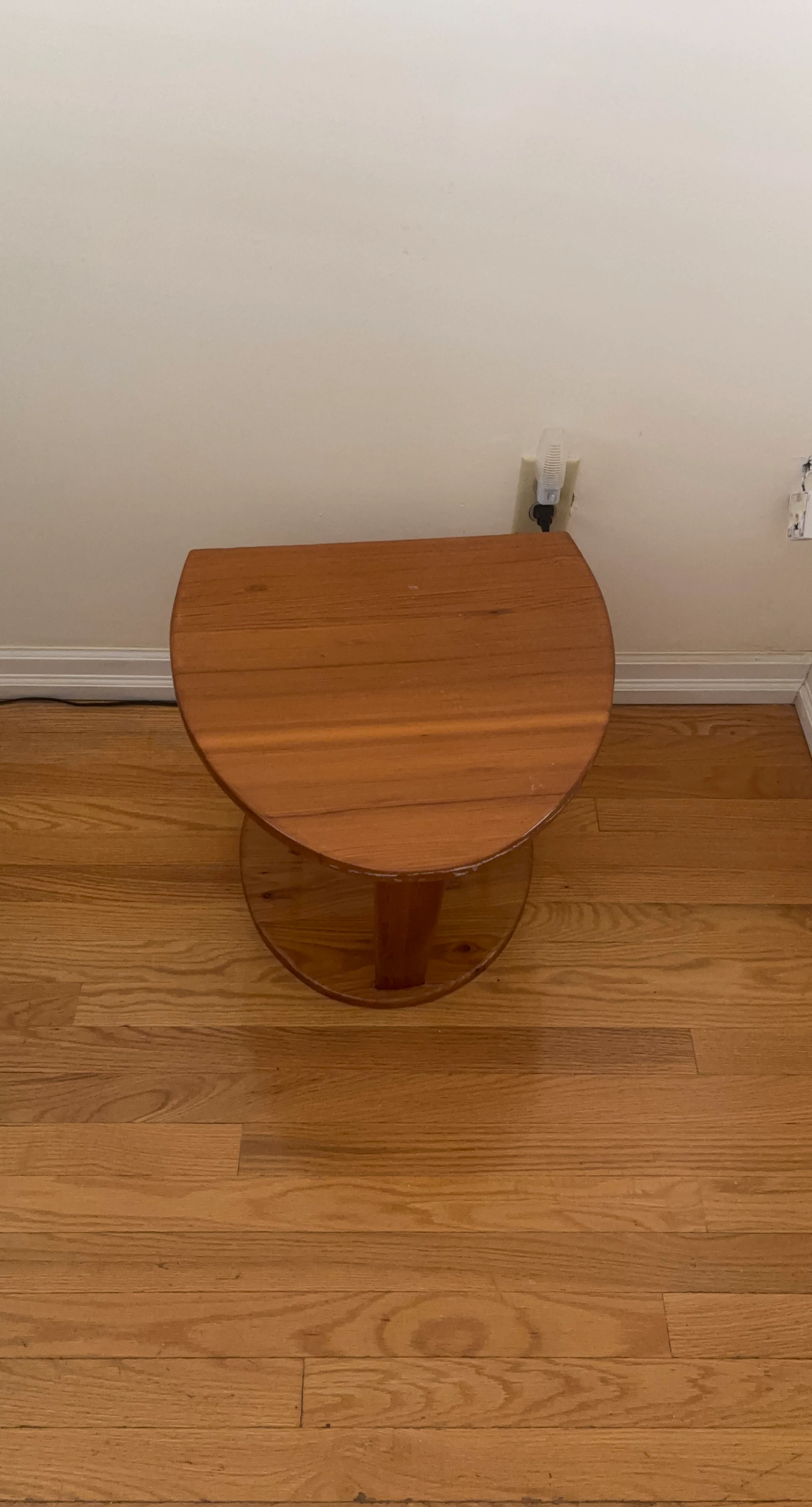 Wooden semi-circle side table