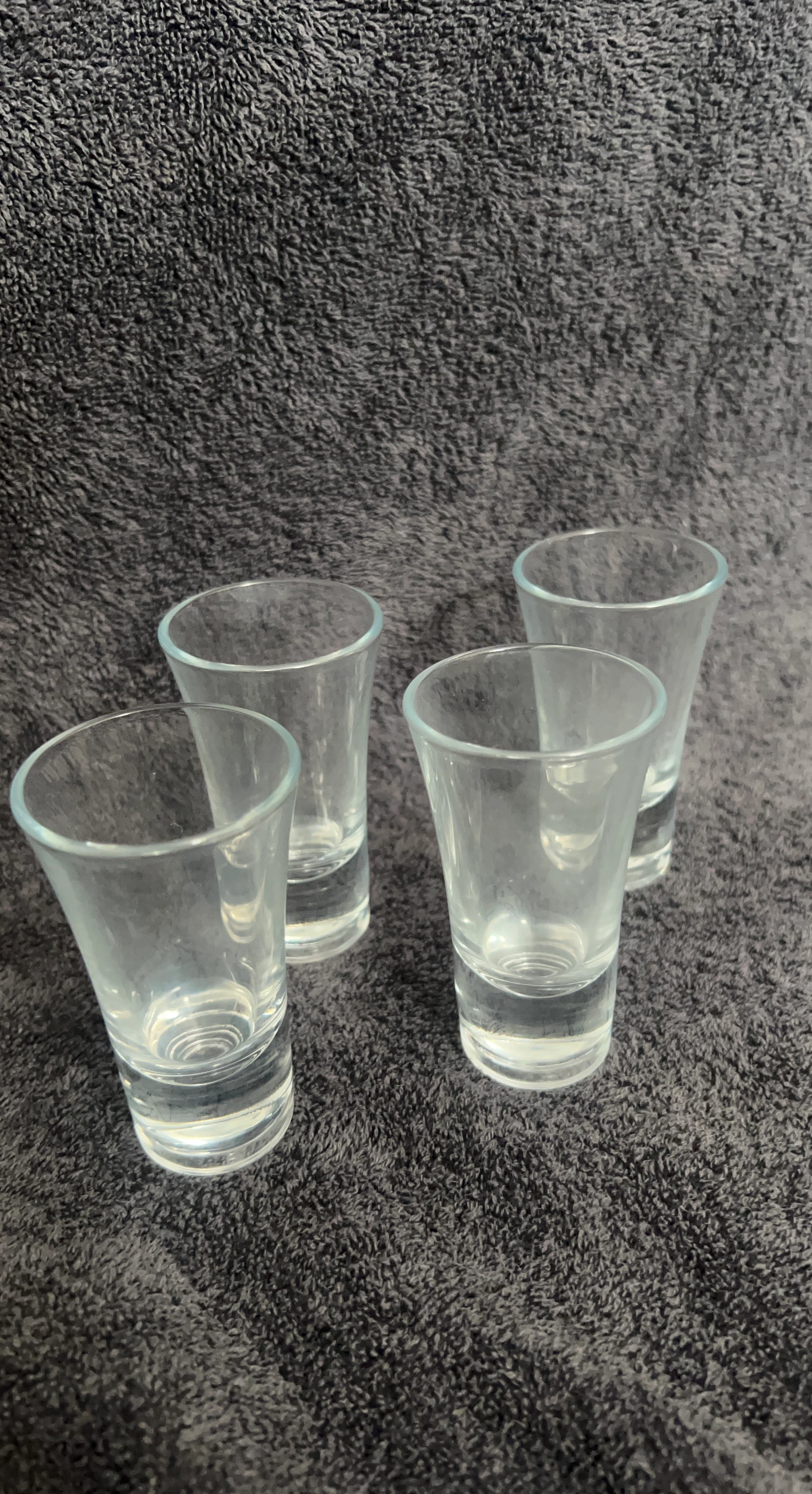 Set of 4 Clear Glass Shot Glasses