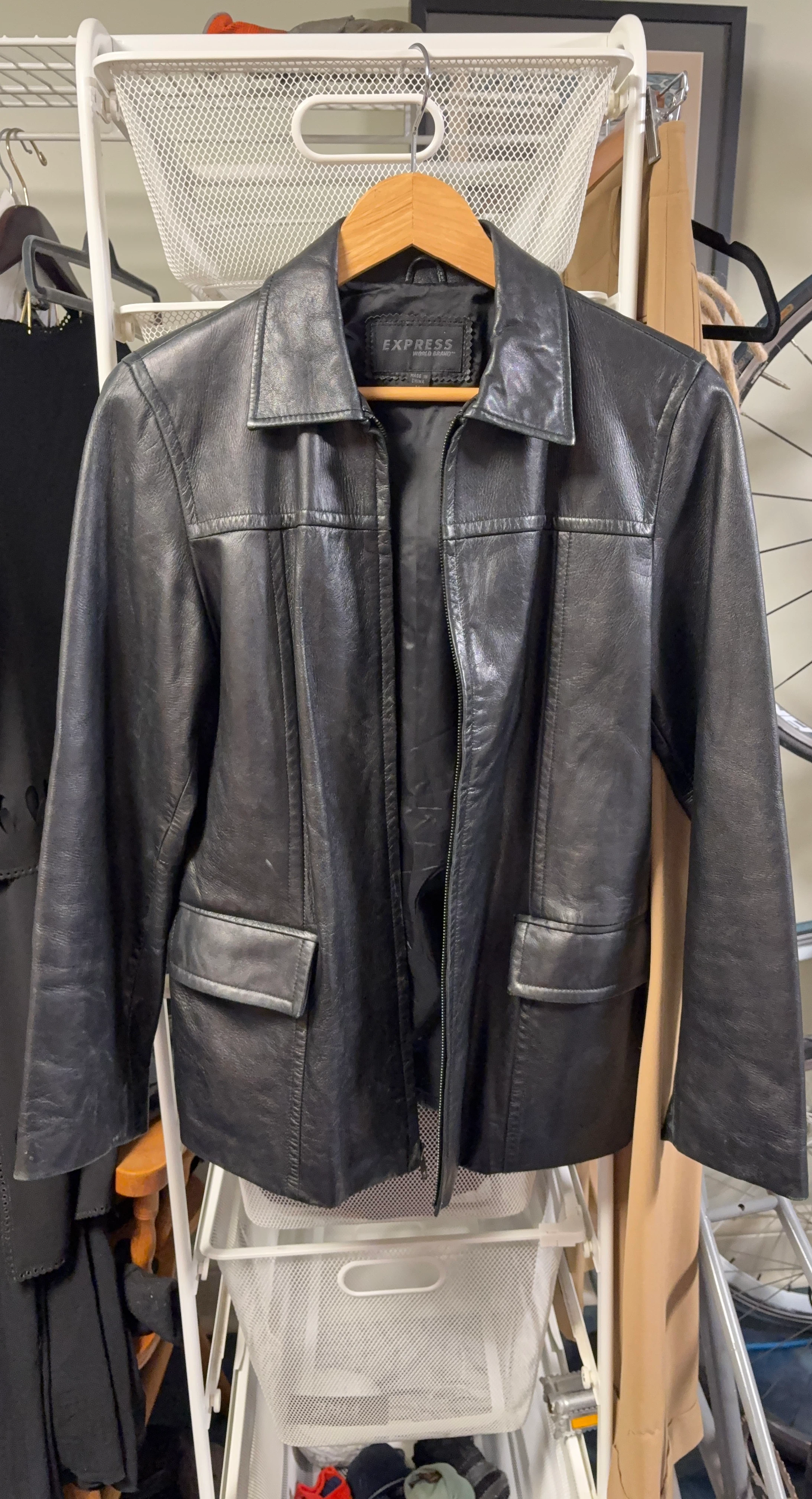 Express Black Leather Jacket Size M