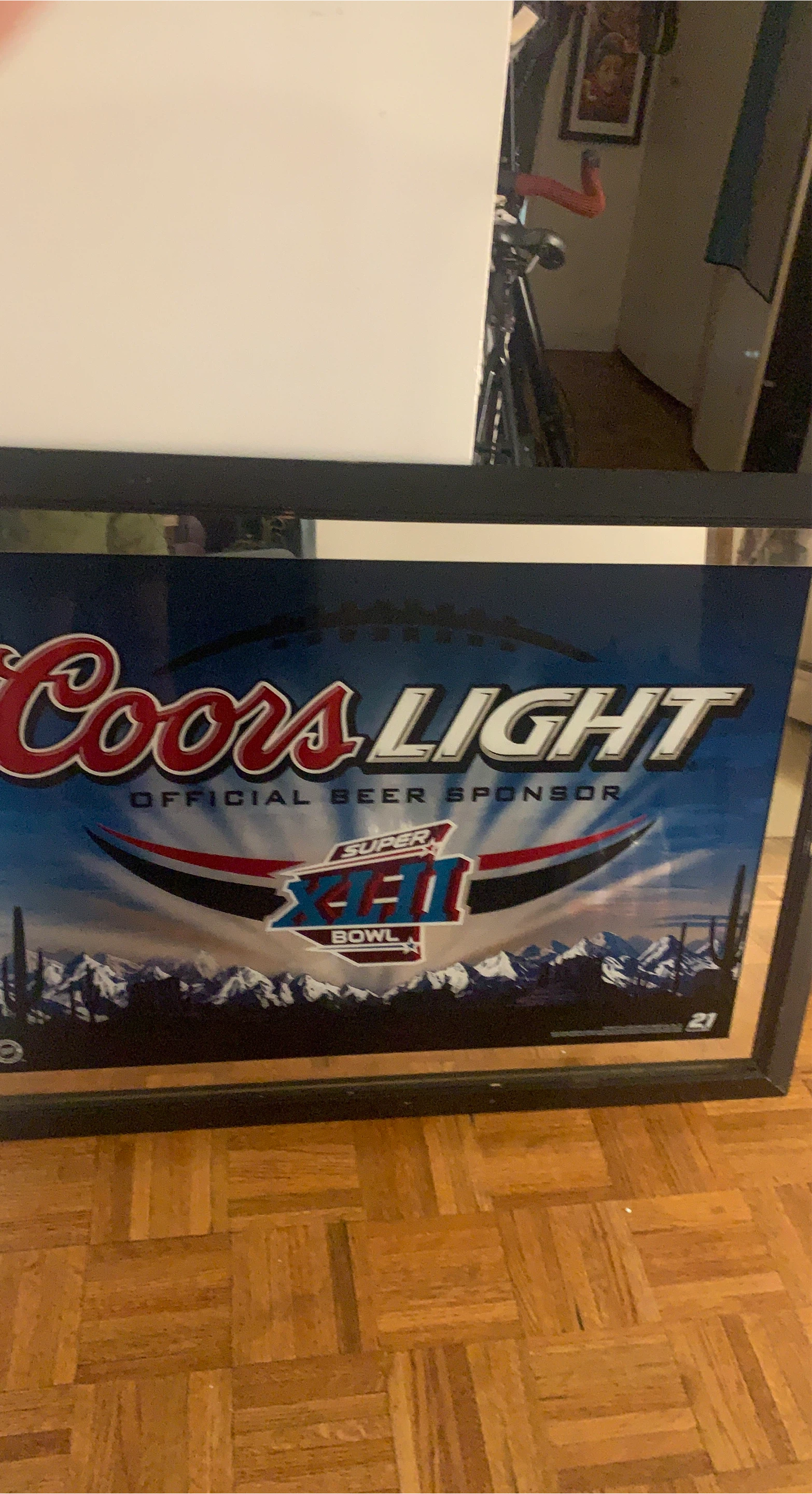 Coors Light Official Beer Sponsor Super Bowl XLI Framed Mirror