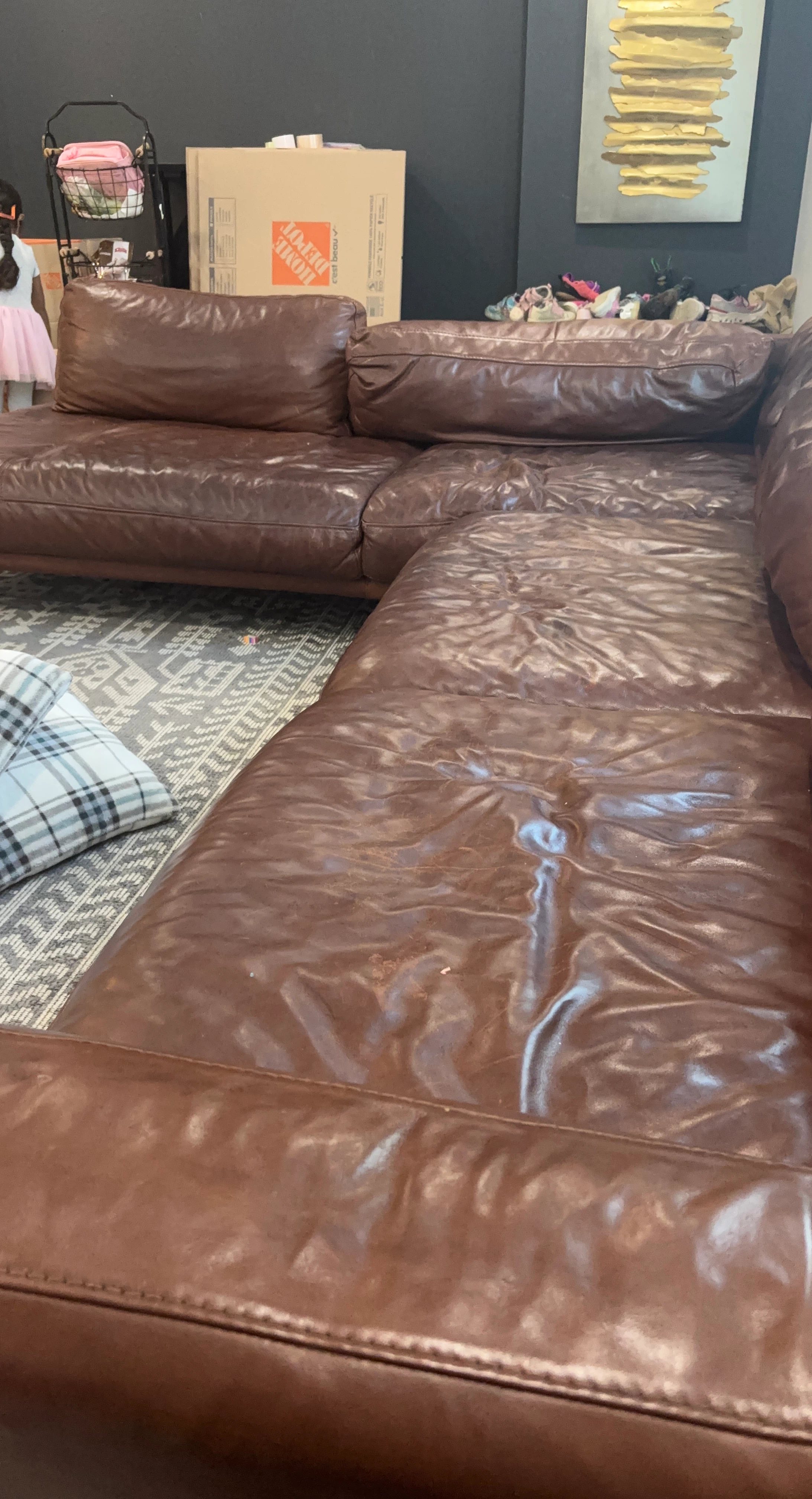 BRAXTEN LEATHER RIGHT CHAISE SECTIONAL sofa