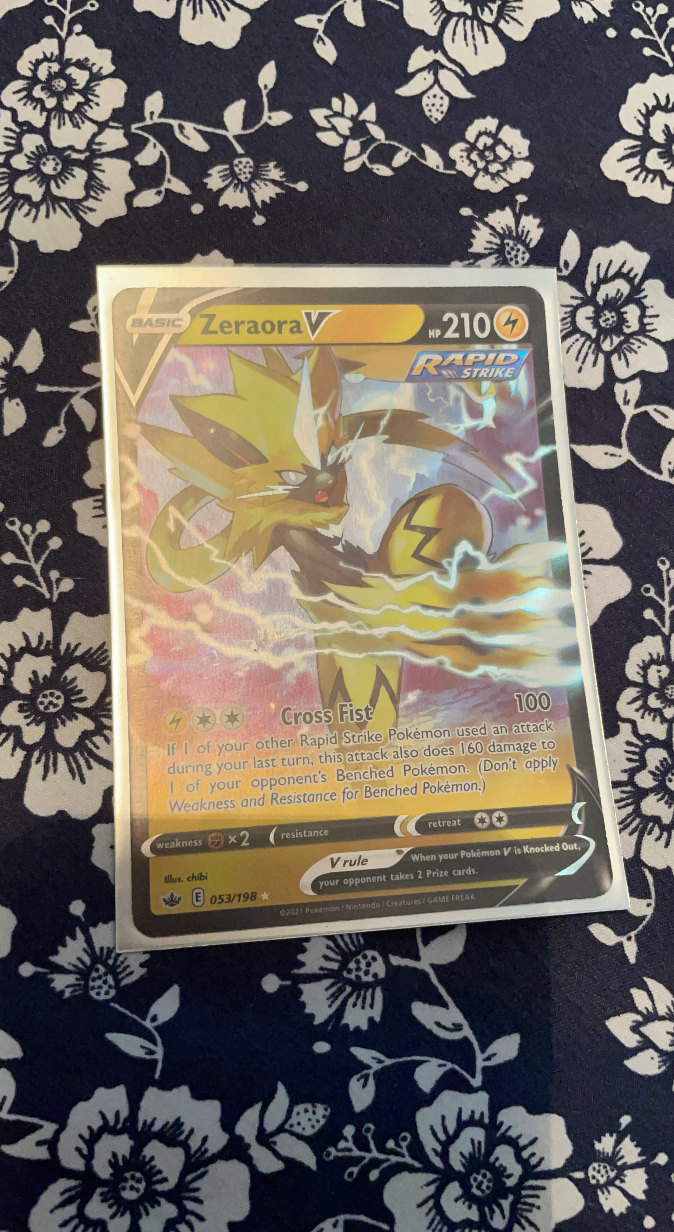 Pokemon Zeraora V 053/198 Chilling Reign Card