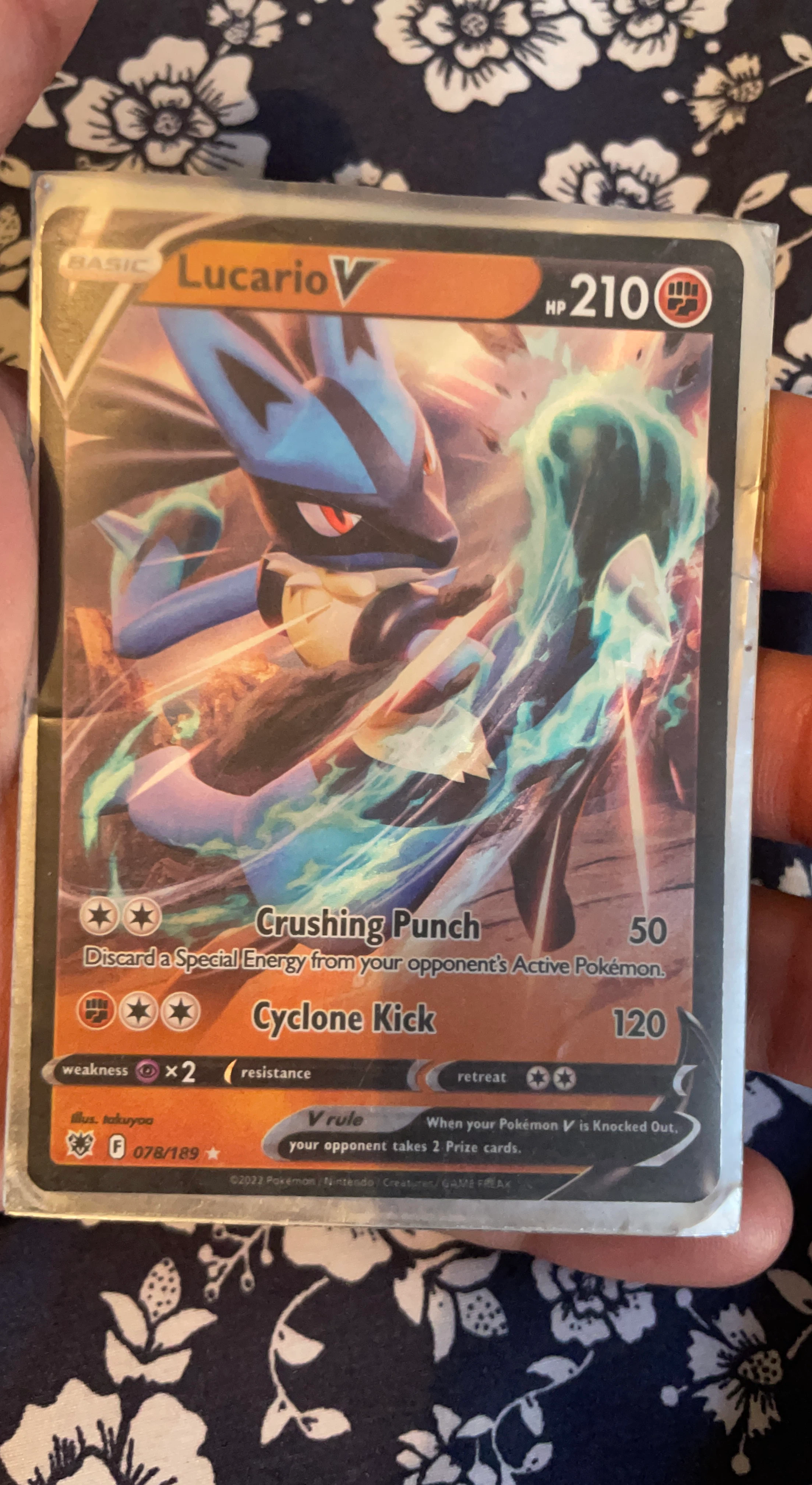 Pokemon Lucario V 078/189 Trading Card