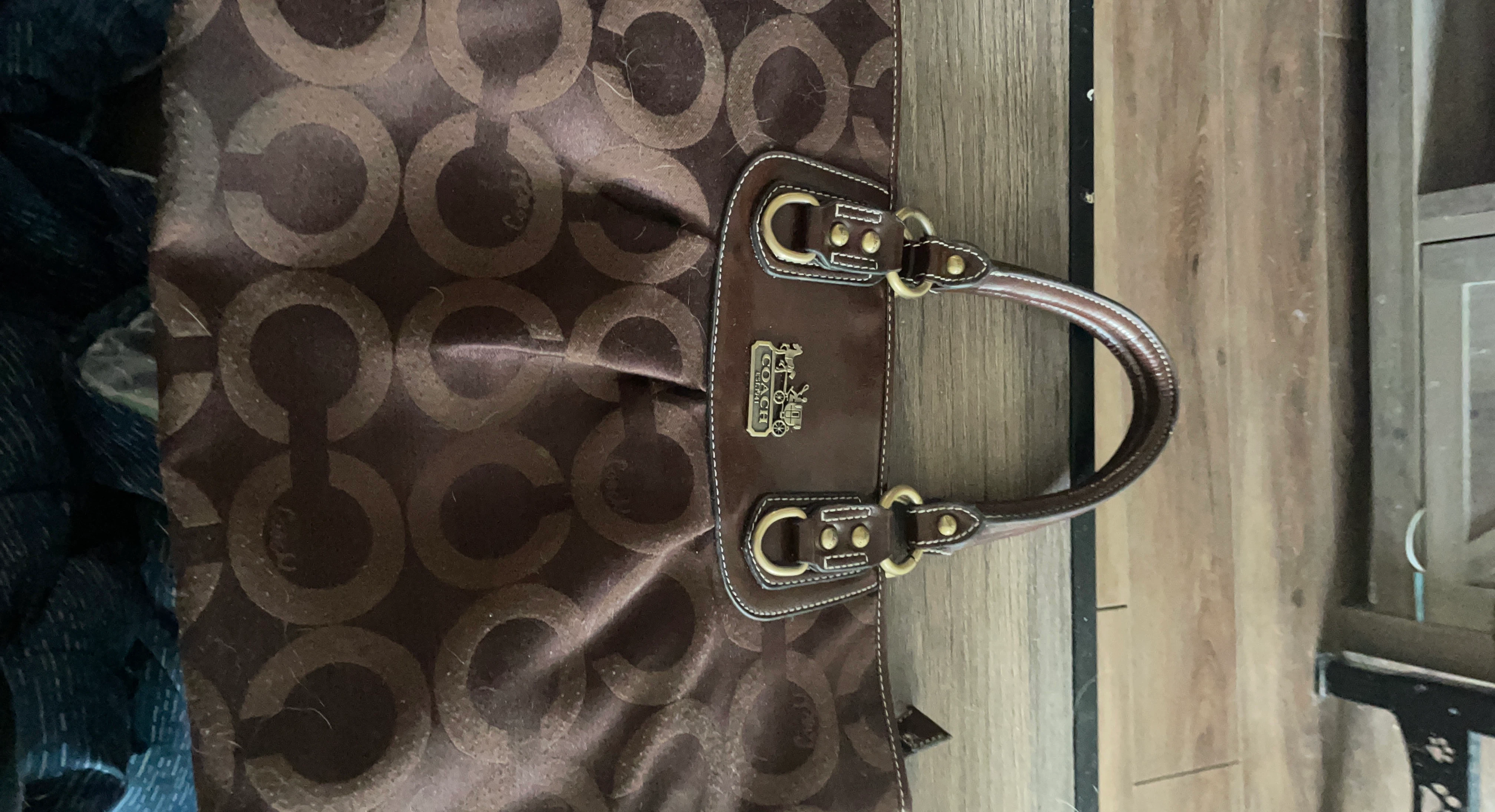 Coach Brown Signature Monogram Tote Bag