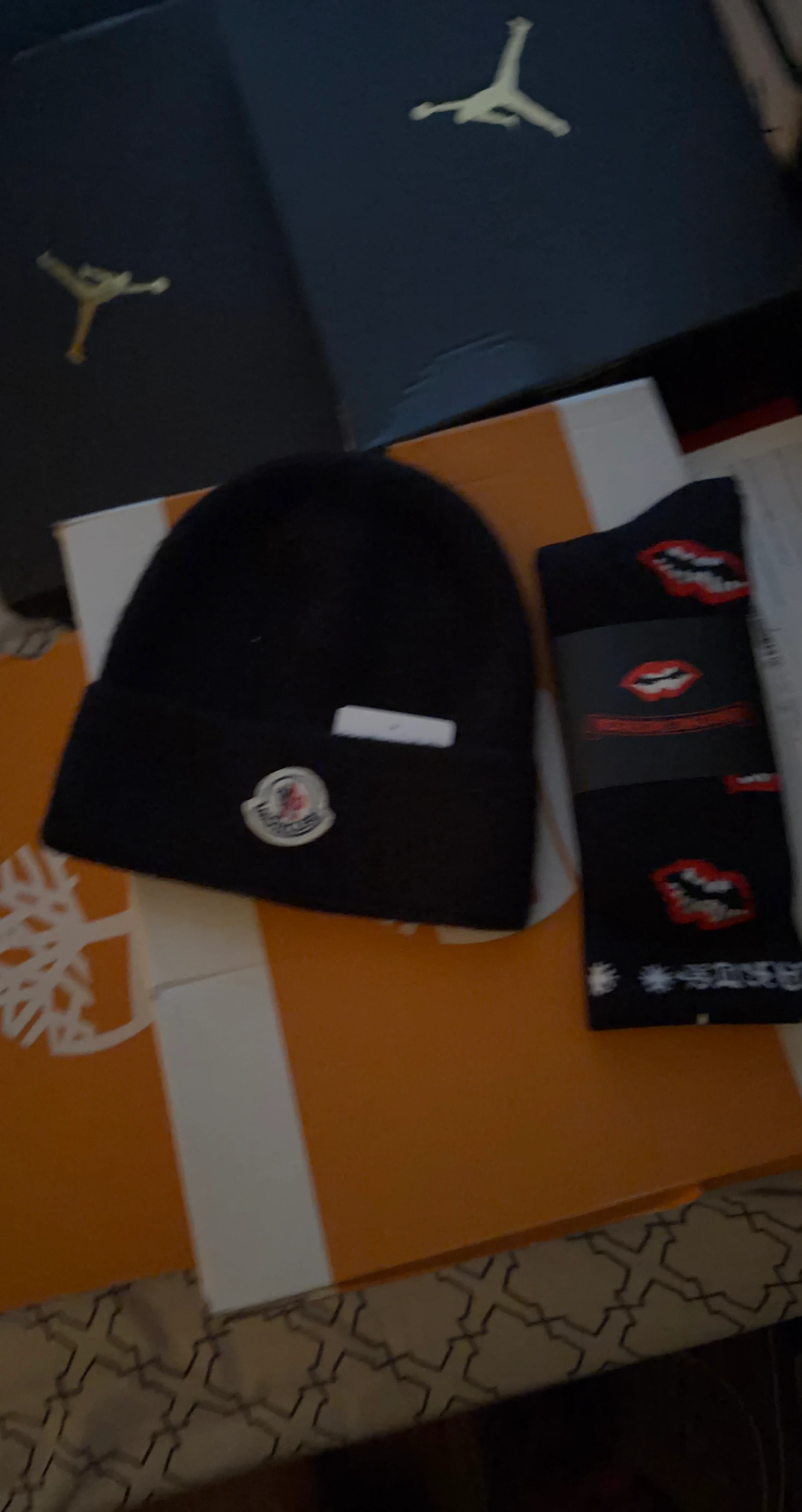 Moncler Beanie and Designer Socks