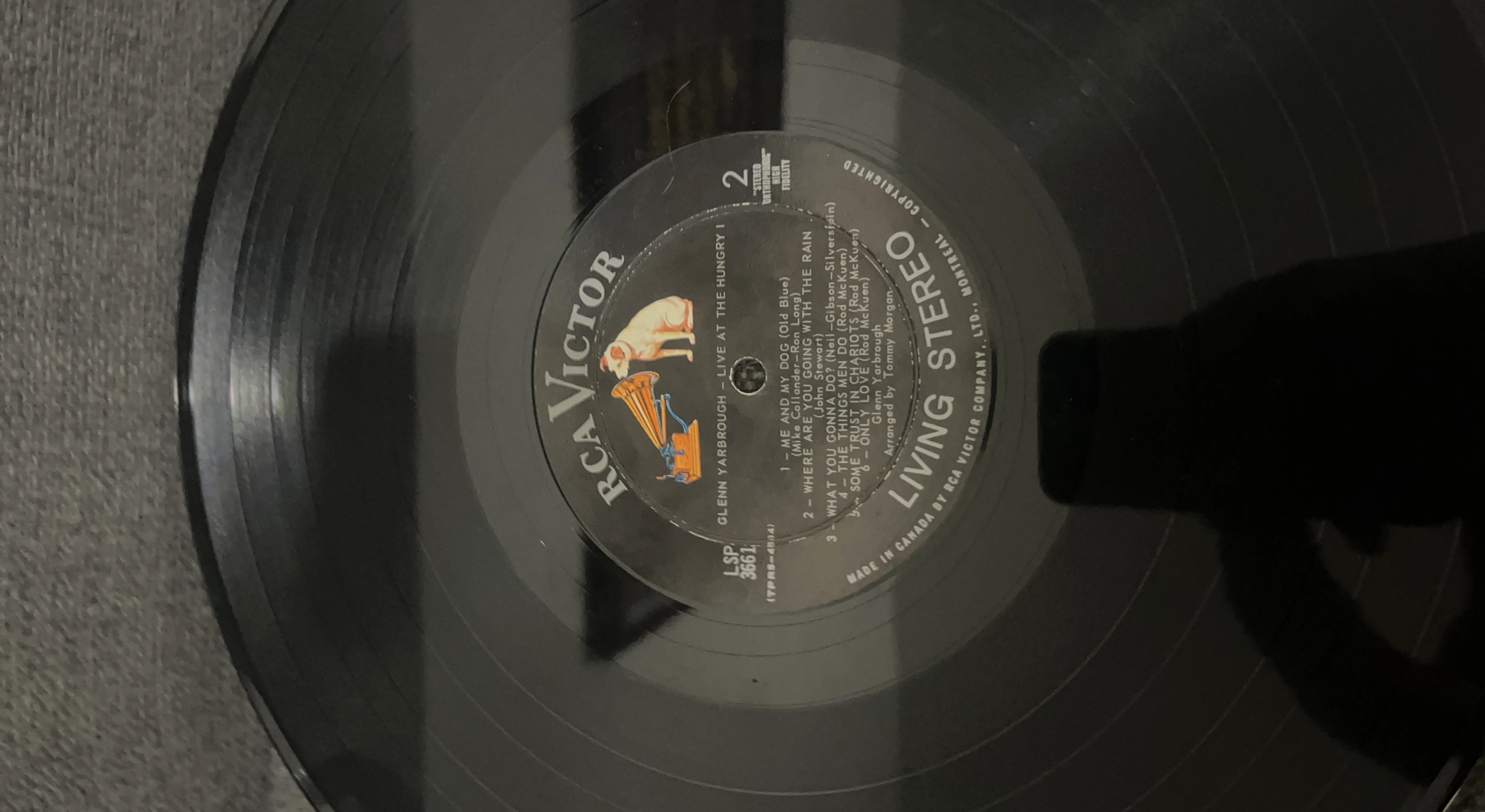 Glenn Yarbrough Live at the Hungry I RCA Victor Vinyl Record