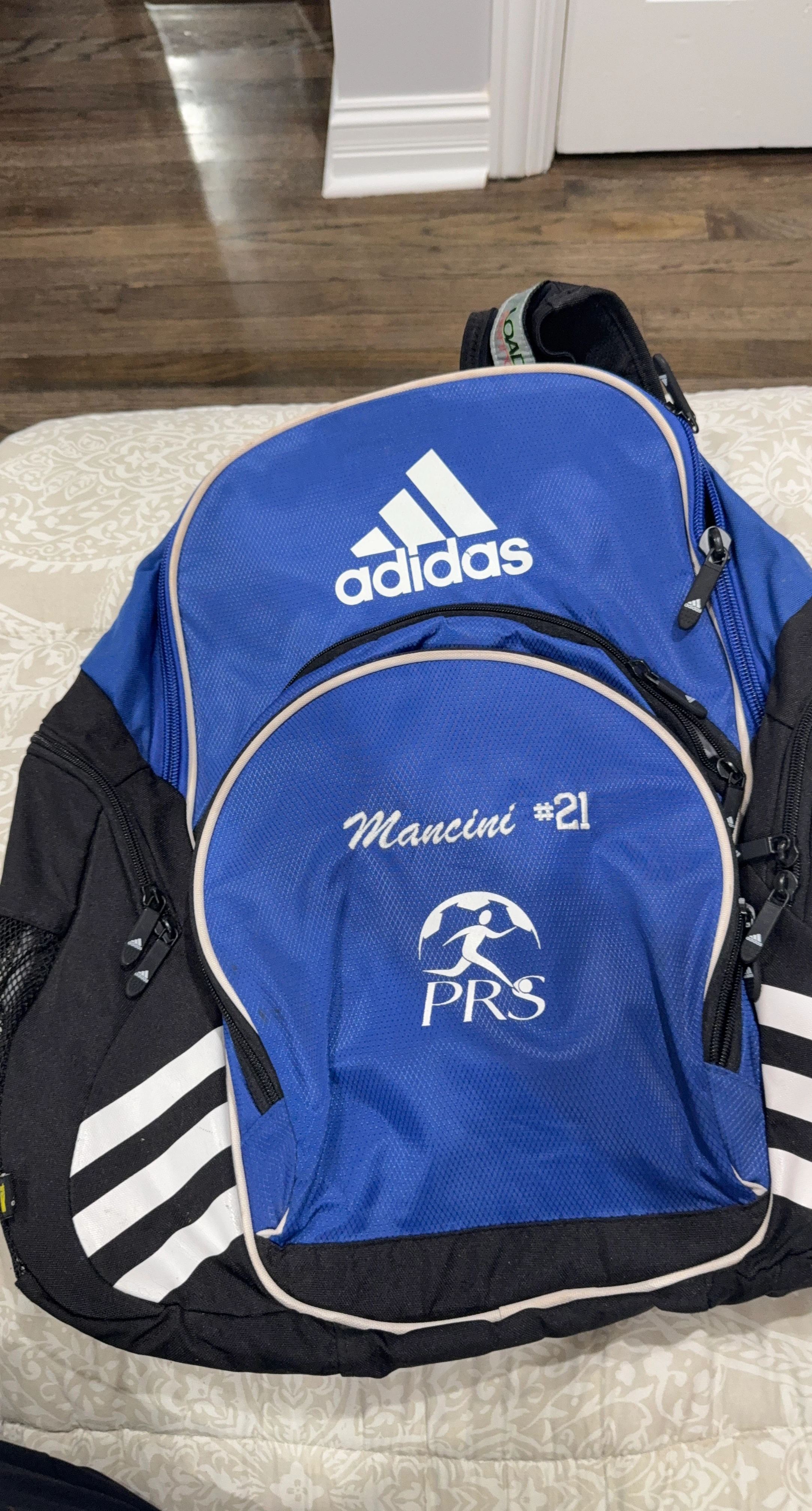 Adidas Backpack - Blue/Black with Mancini #21 Personalization