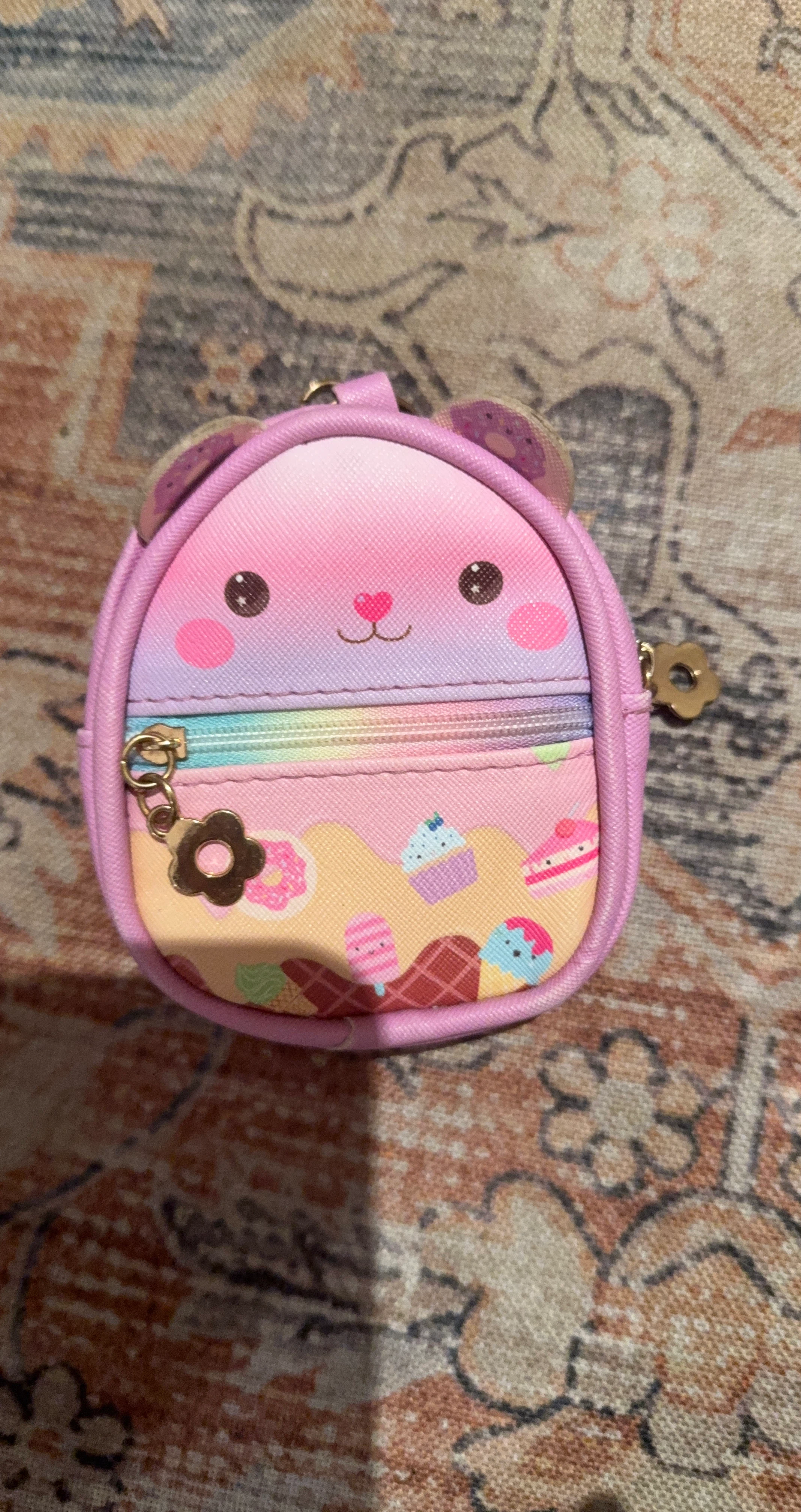 Cute Pink Bear Face Coin Purse
