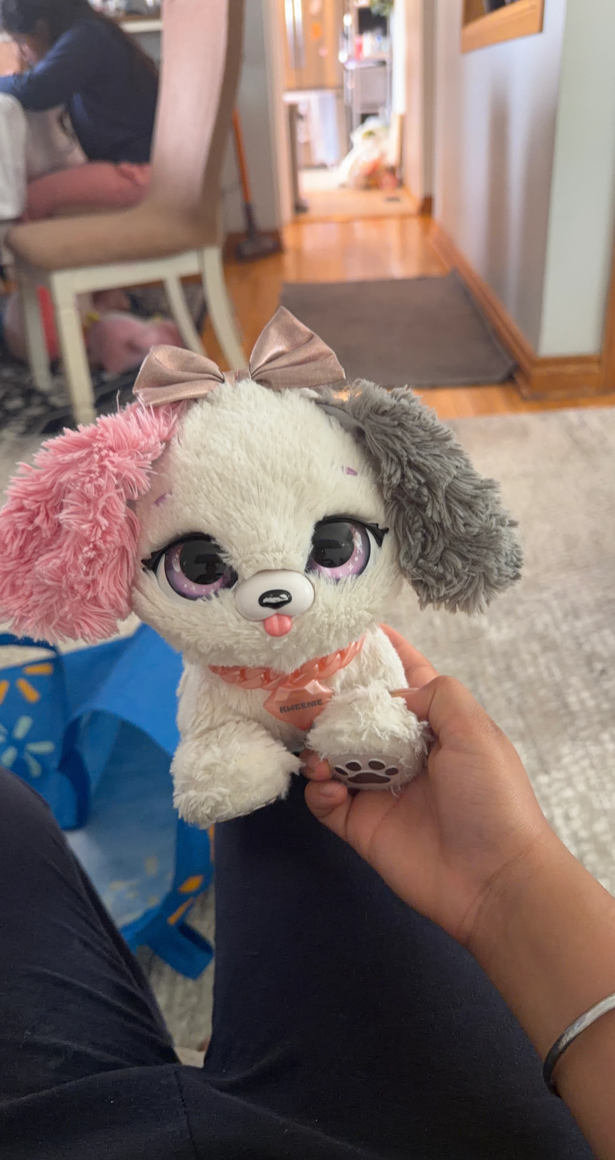 Precious Plush Puppy Toy with Bow