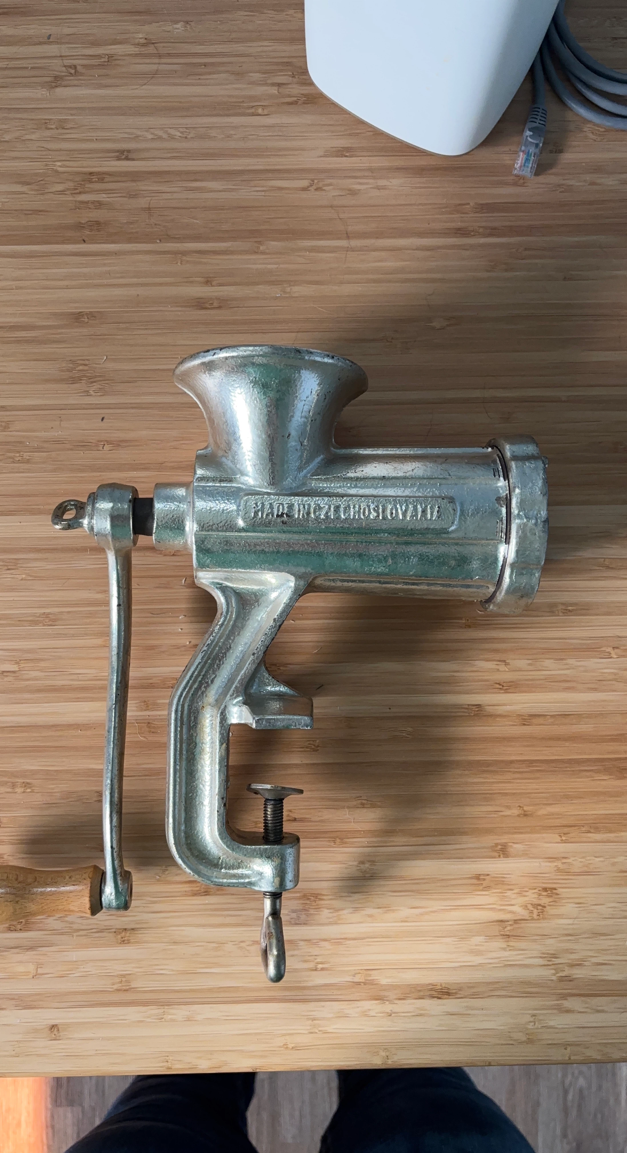 Vintage Metal Meat Grinder Made in Czechoslovakia