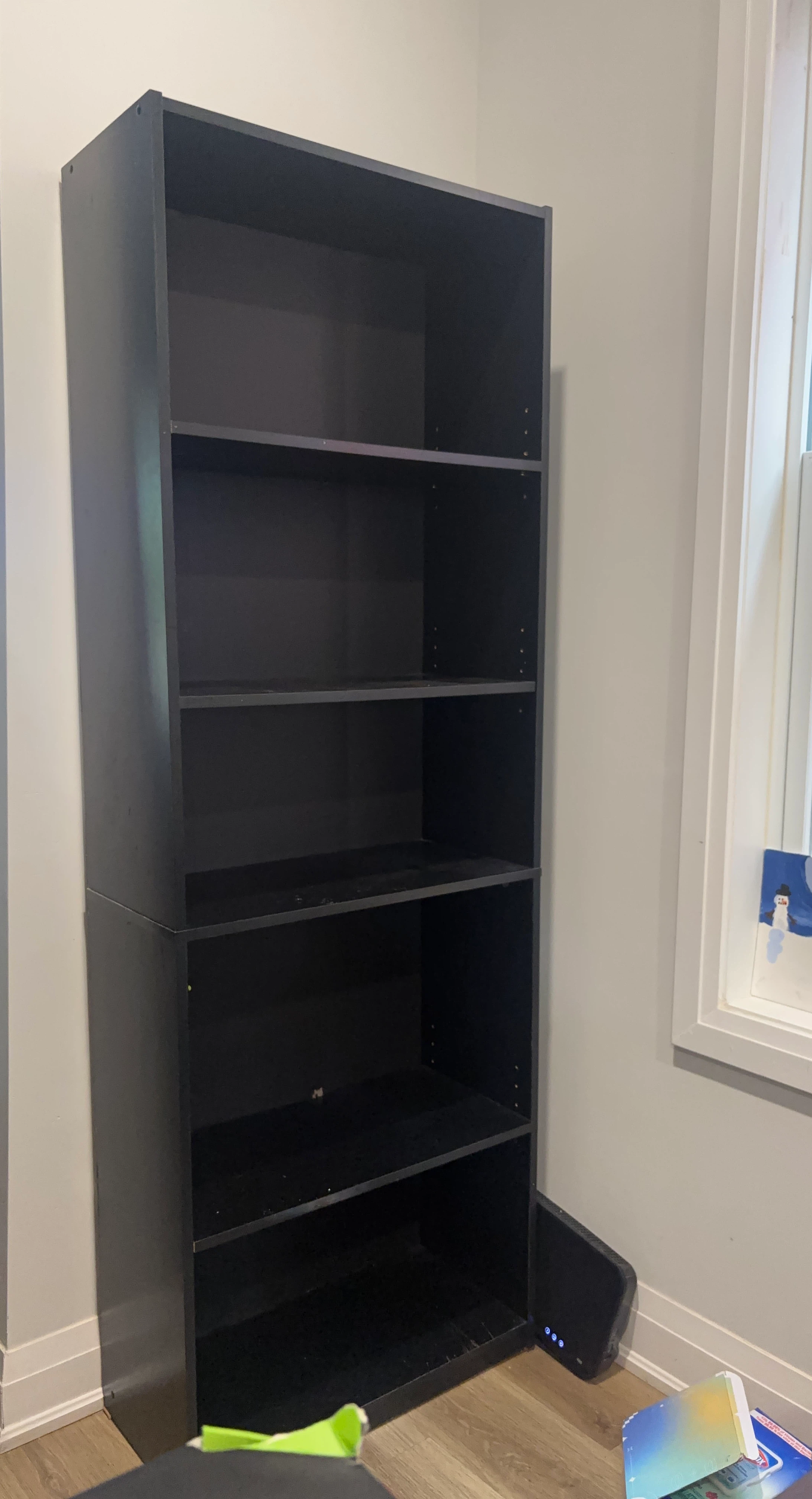 Black 5-Shelf Bookshelf