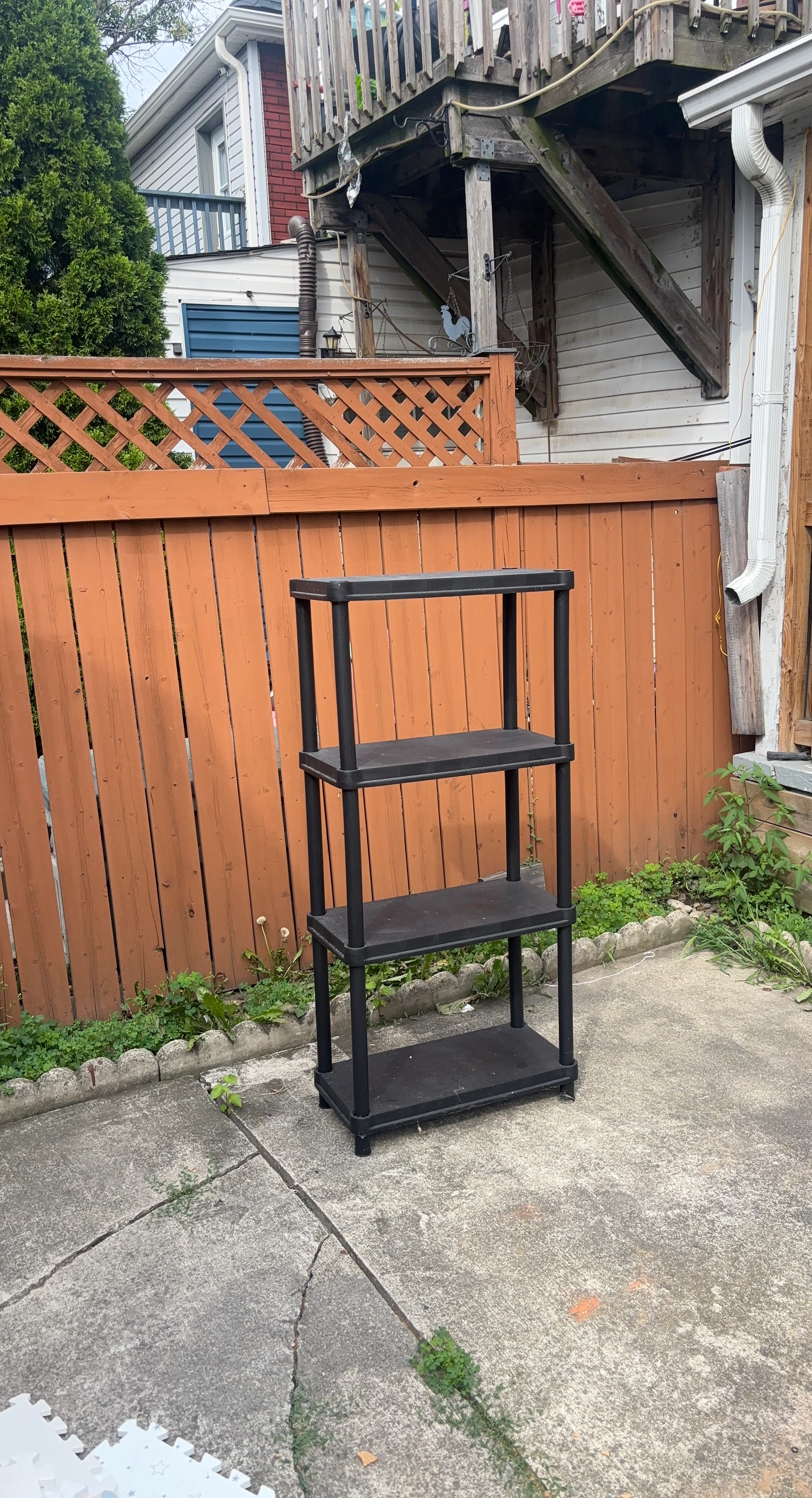 Black 4-Tier Plastic Shelving Unit