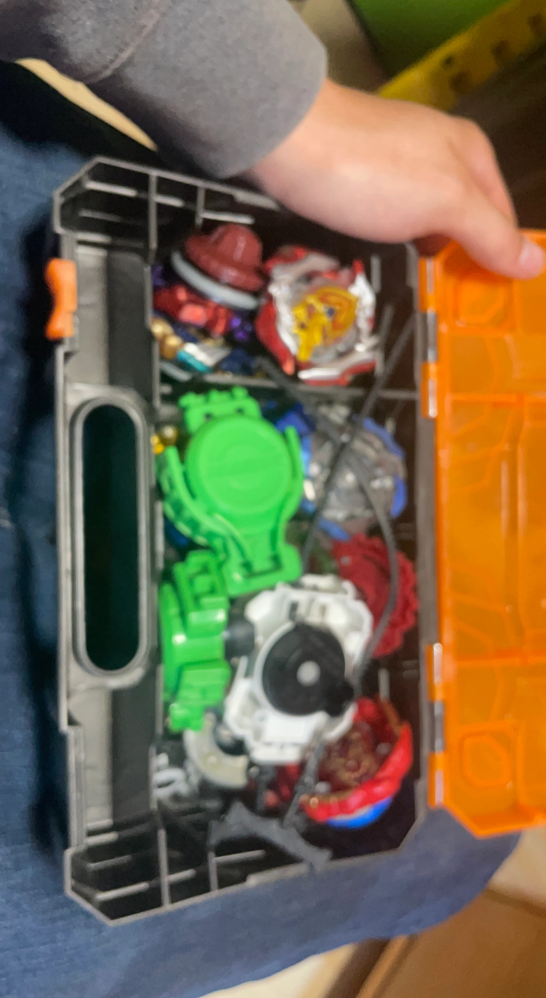 Beyblade Storage Case with Beyblades and Launchers