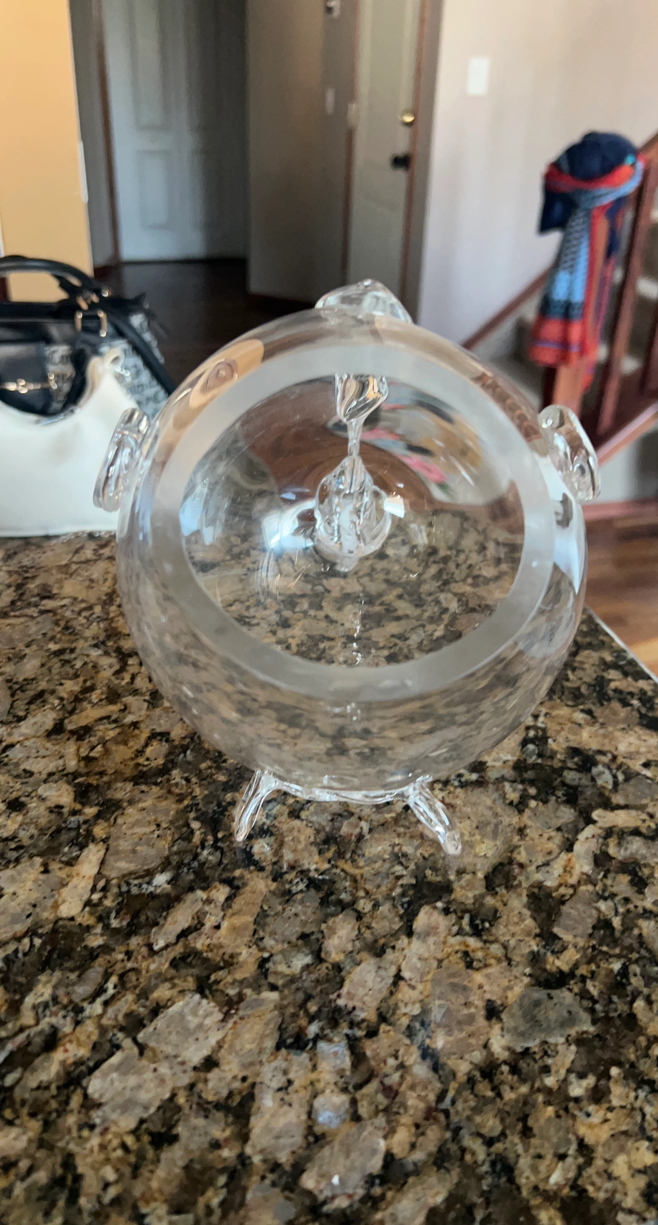Clear Glass Orb Decorative Piece