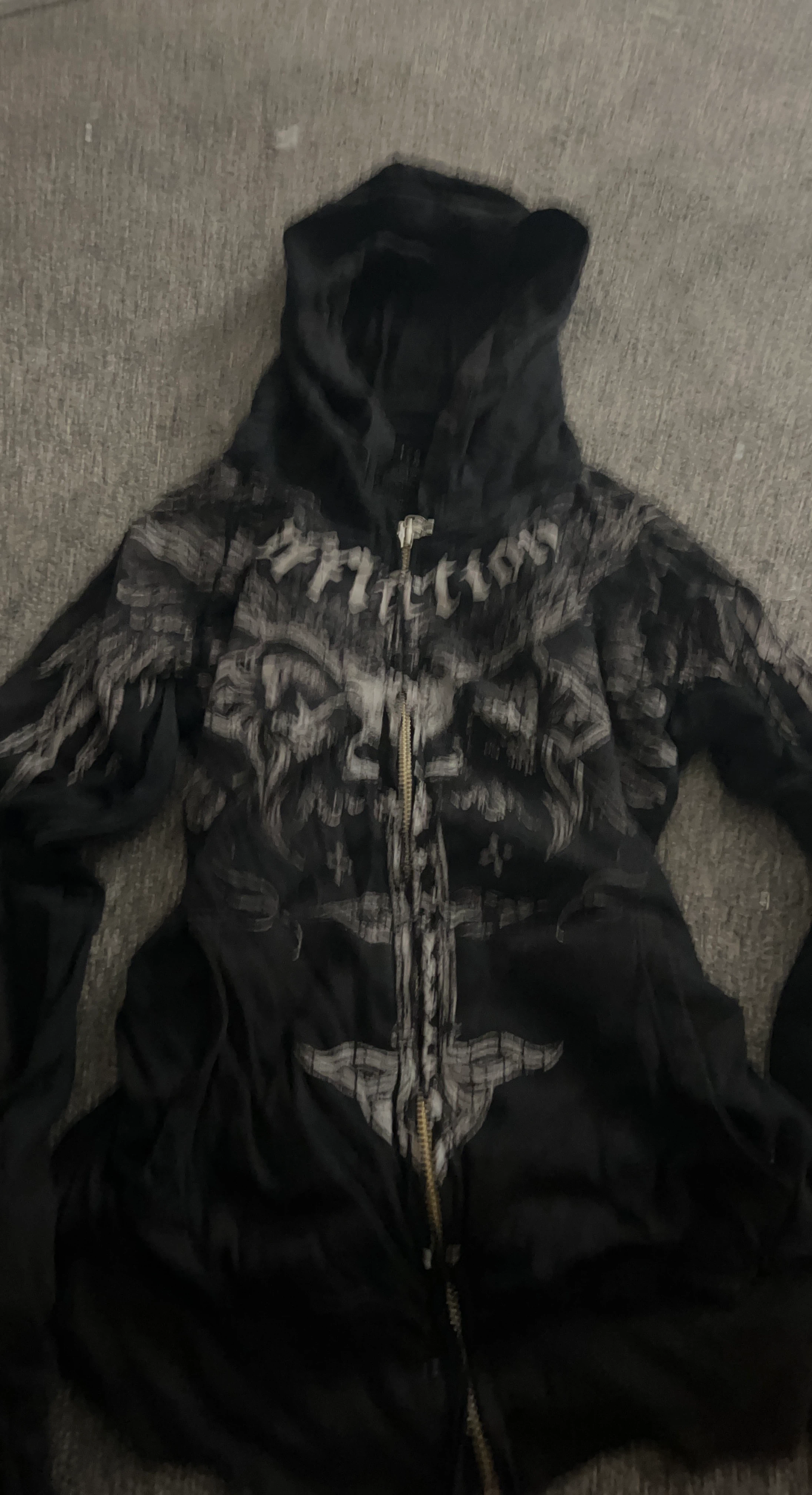 Black Hoodie with Graphic Print