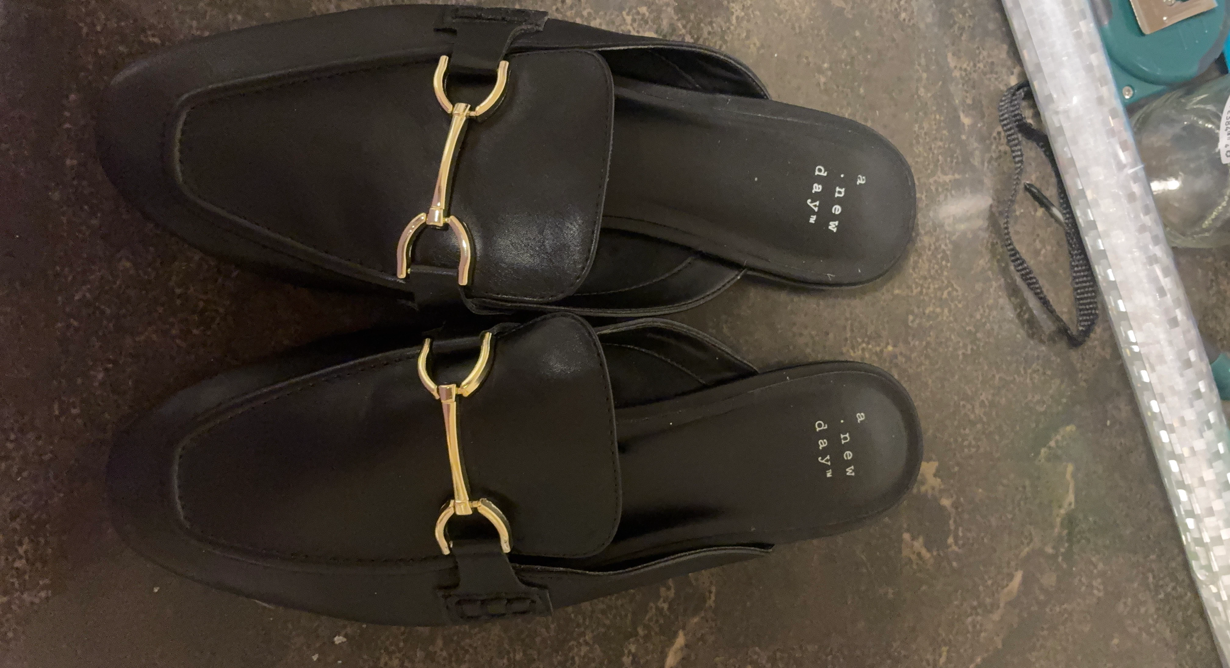 Black Mules with Gold Buckle - A New Day