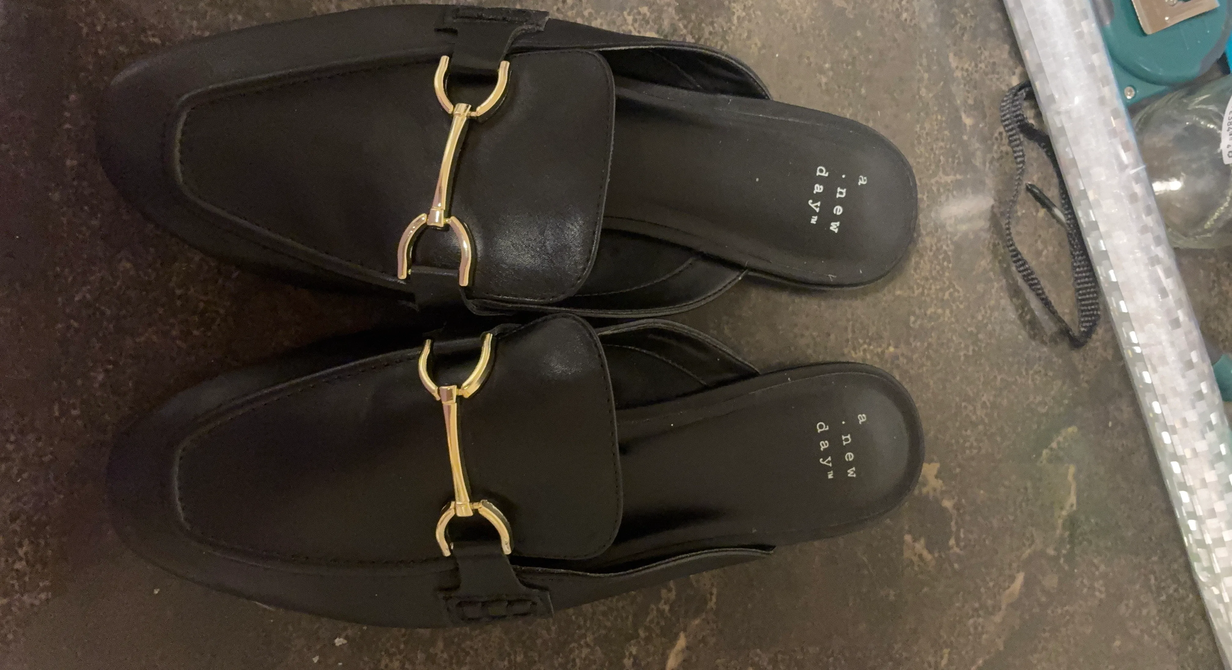 Black Mules with Gold Buckle - A New Day