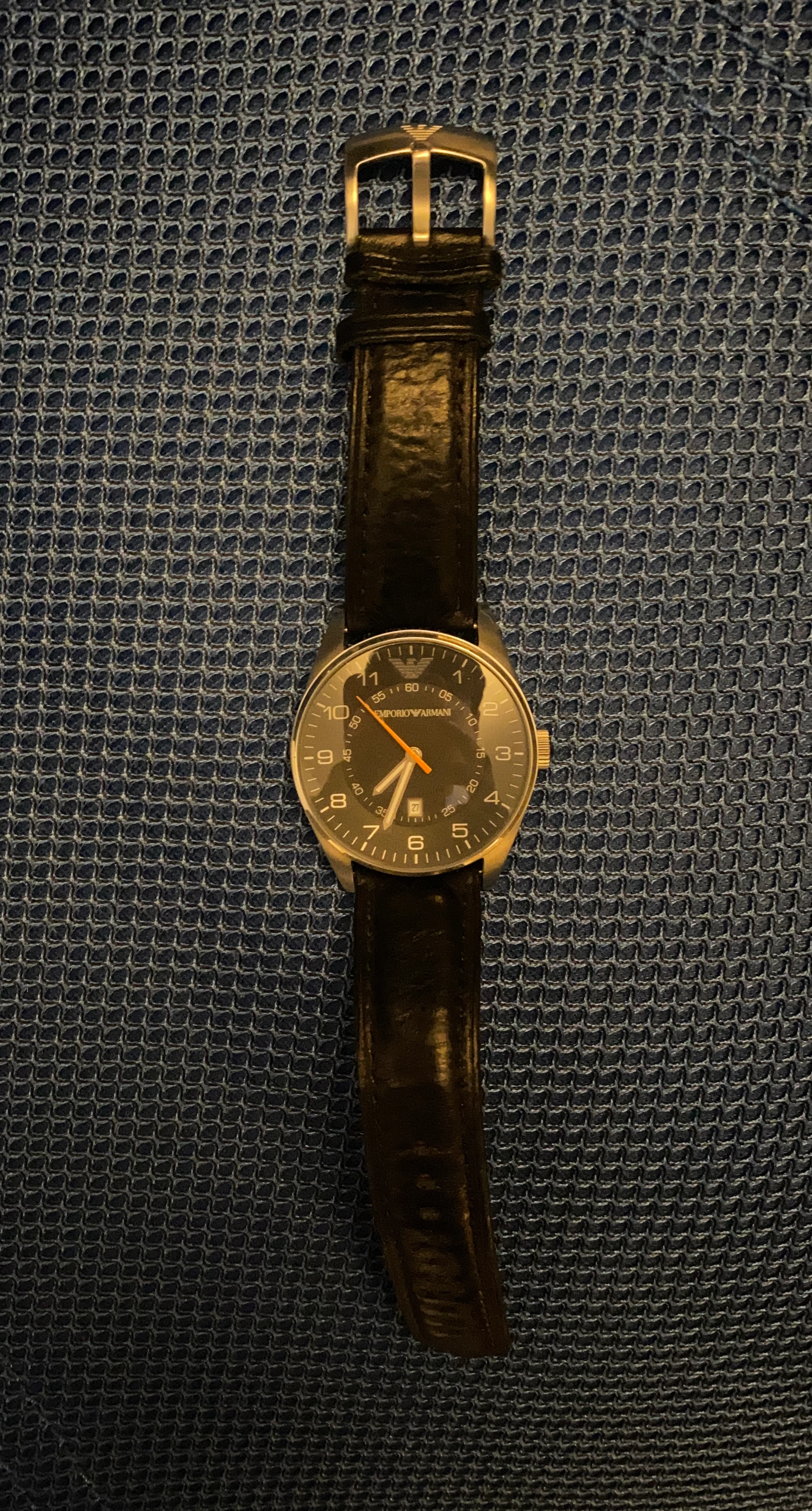 Emporio Armani AR-5861 Black Leather Watch - photo 2