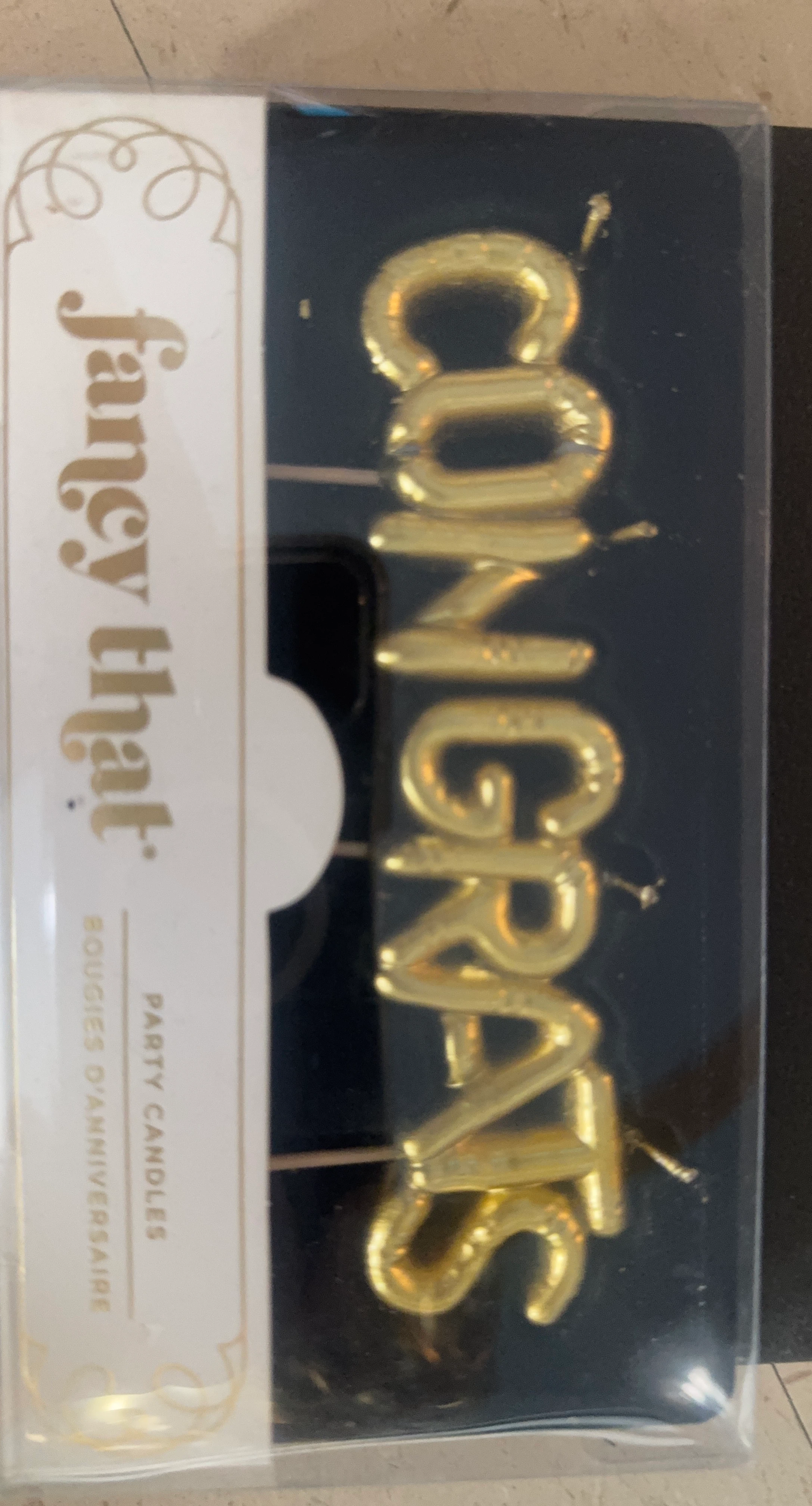 Fancy That Gold Congrats Party Candles