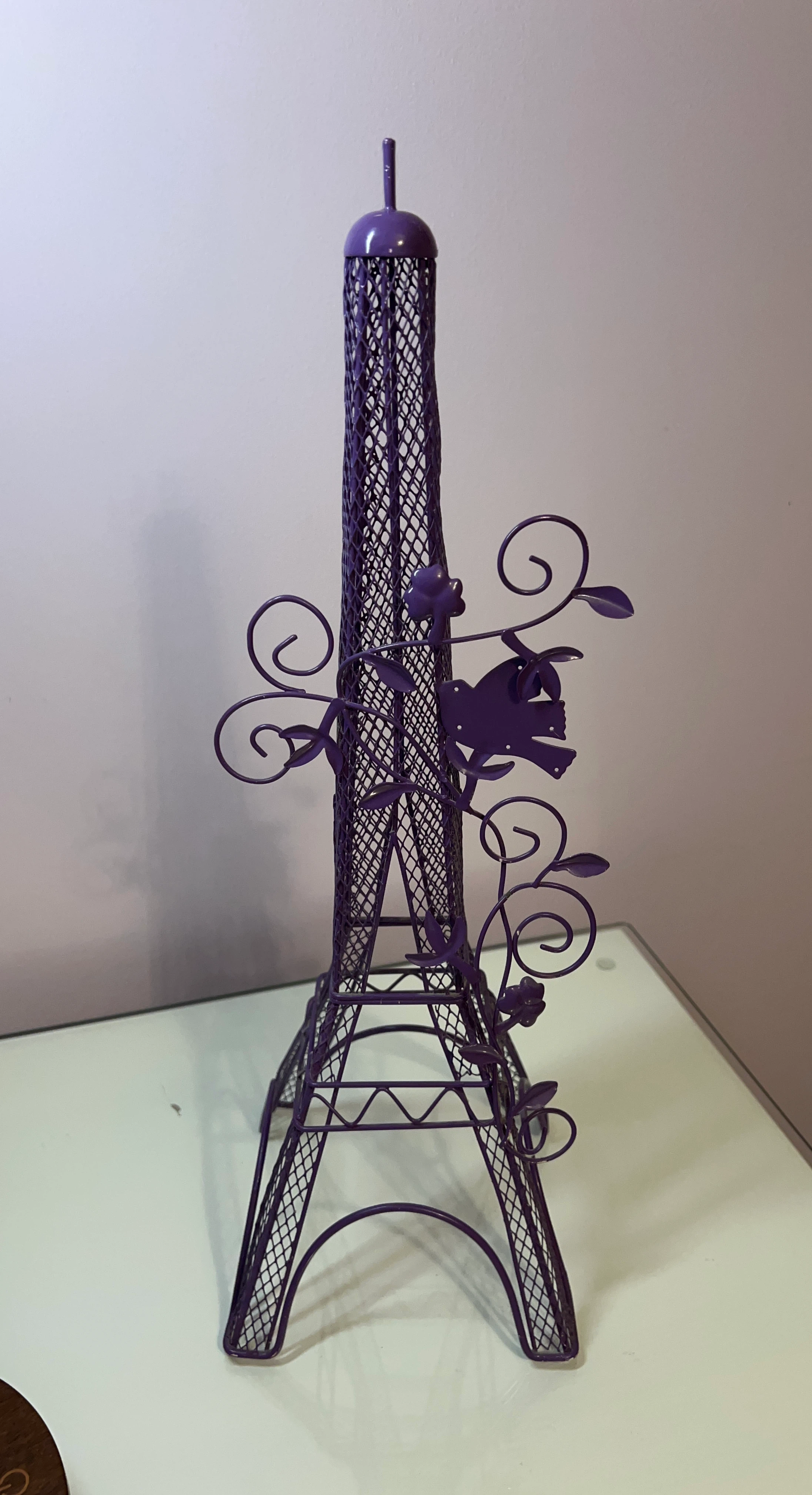Purple Eiffel Tower jewelry stand