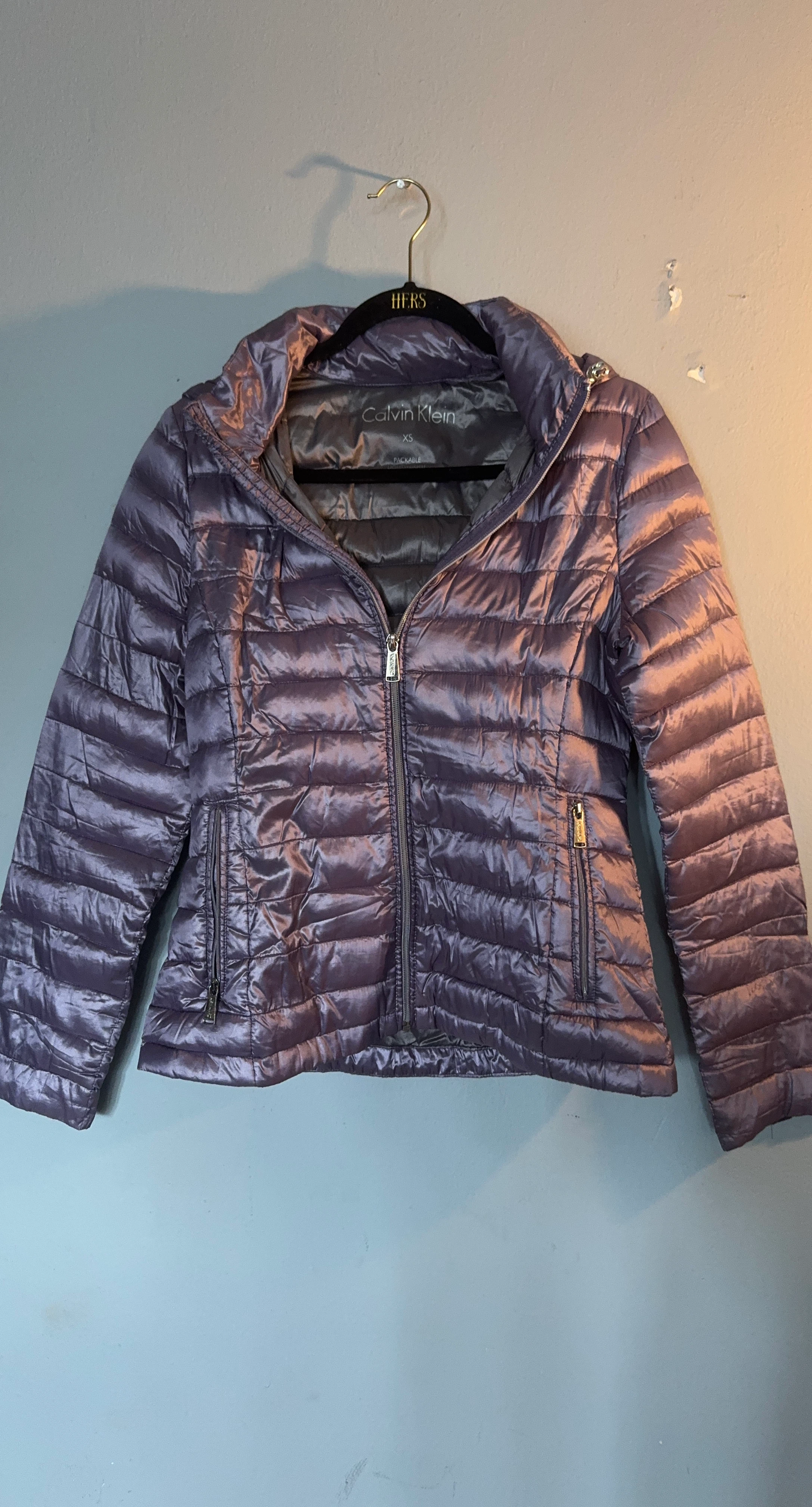 Calvin Klein Packable Puffer Jacket XS Purple
