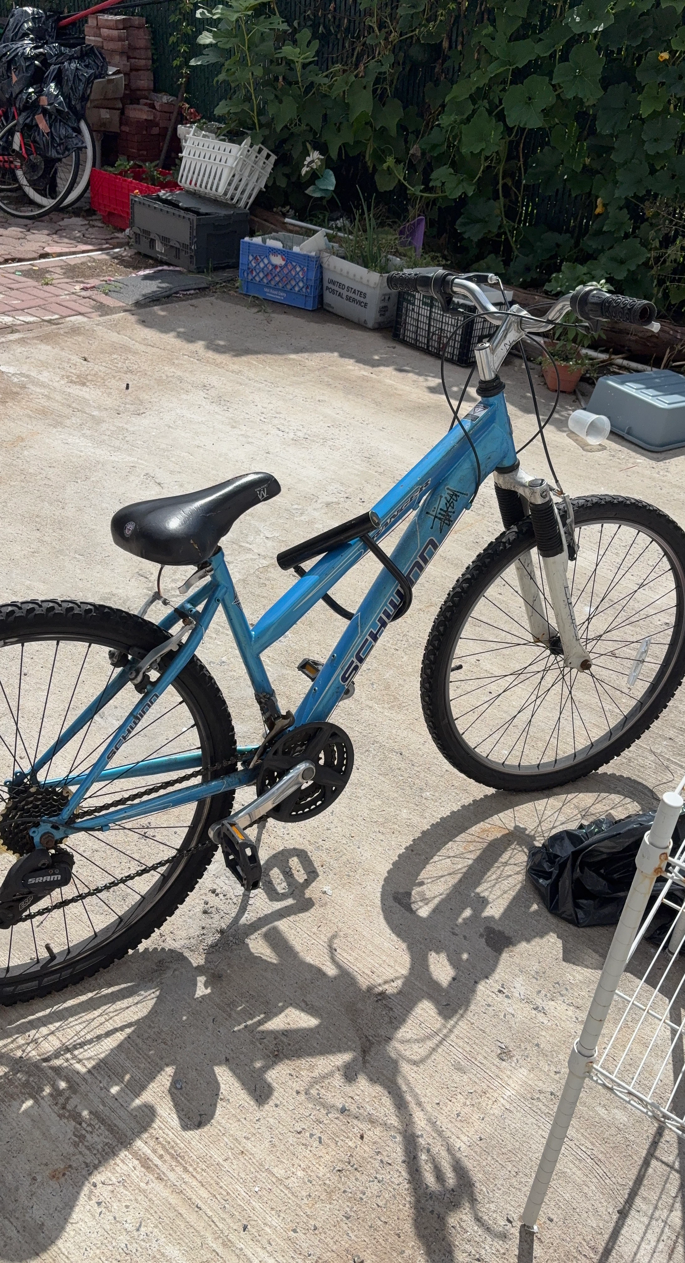 Blue Schwinn Mountain Bike