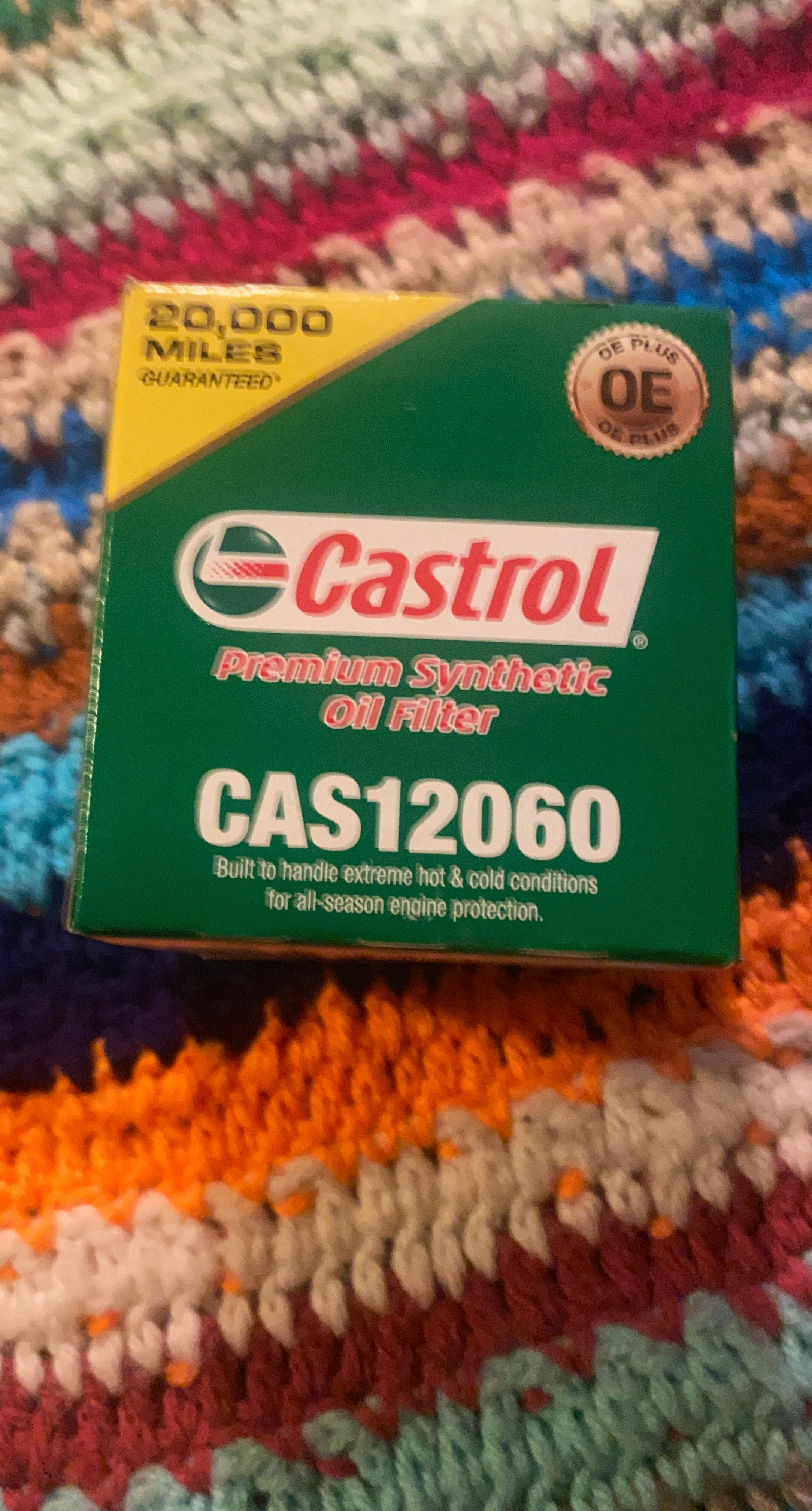 Castrol CAS12060 Premium Synthetic Oil Filter