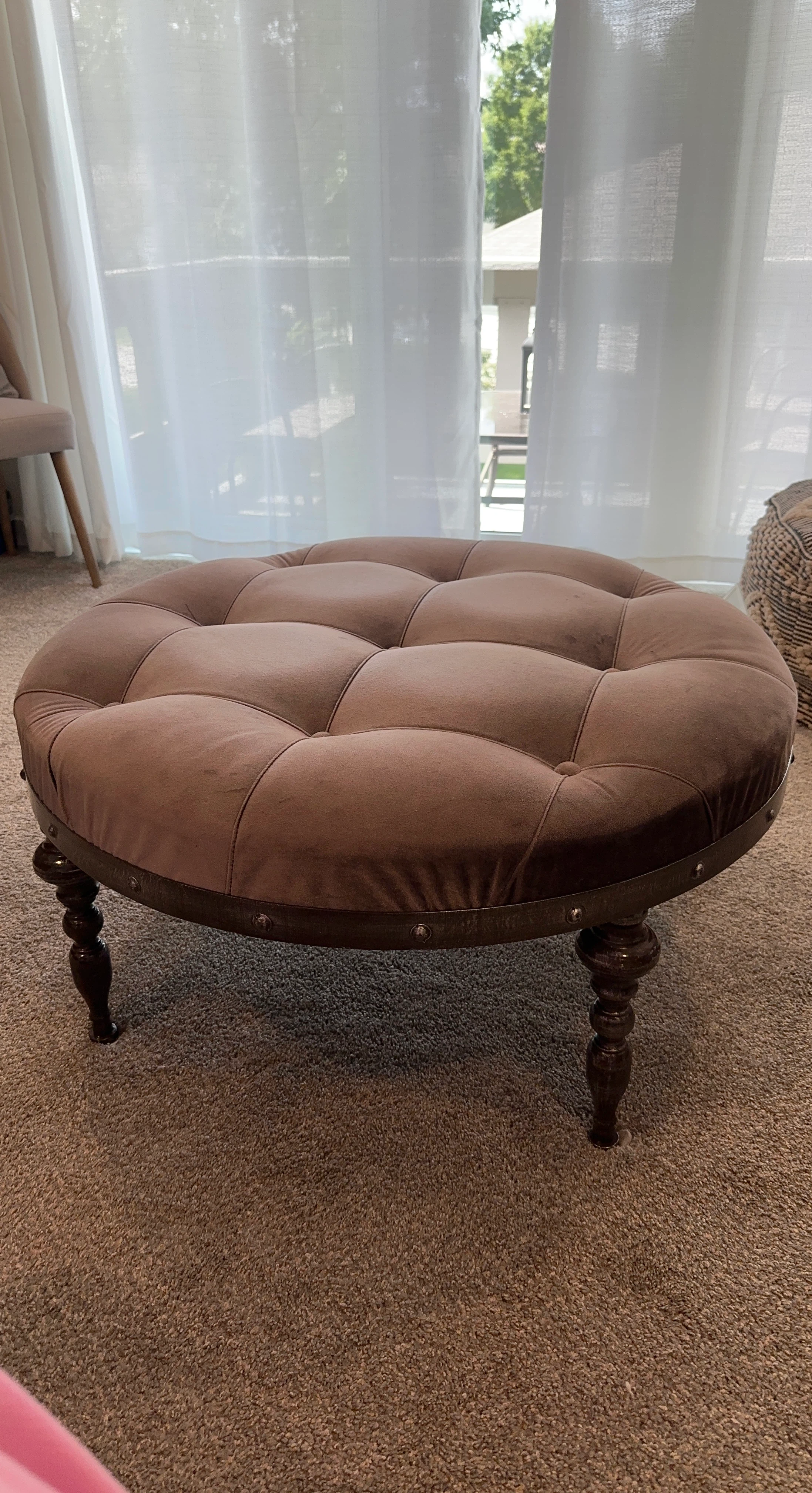 Tufted Round Ottoman Footrest