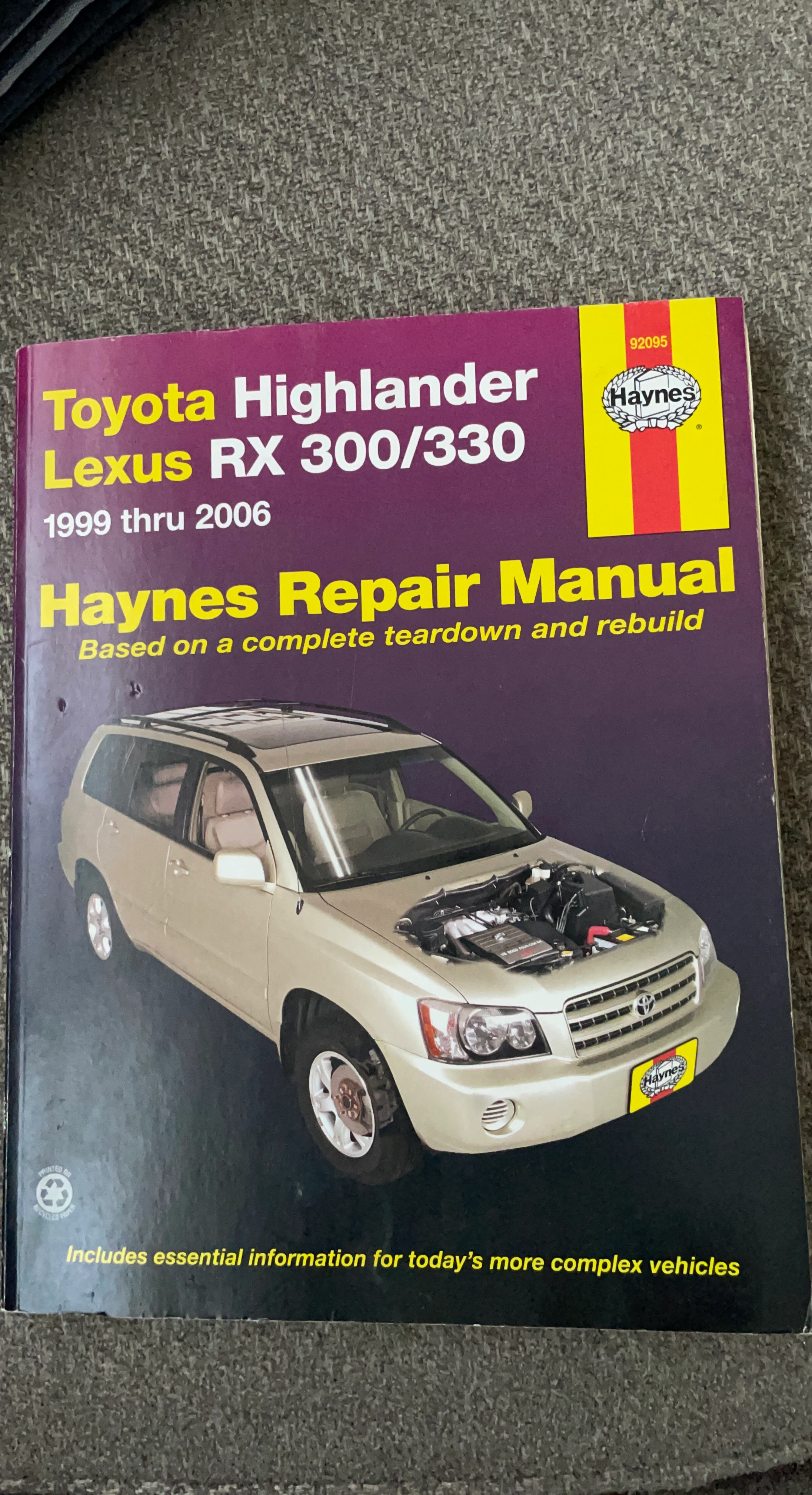 Haynes Repair Manual for Toyota Highlander / Lexus RX 300/330