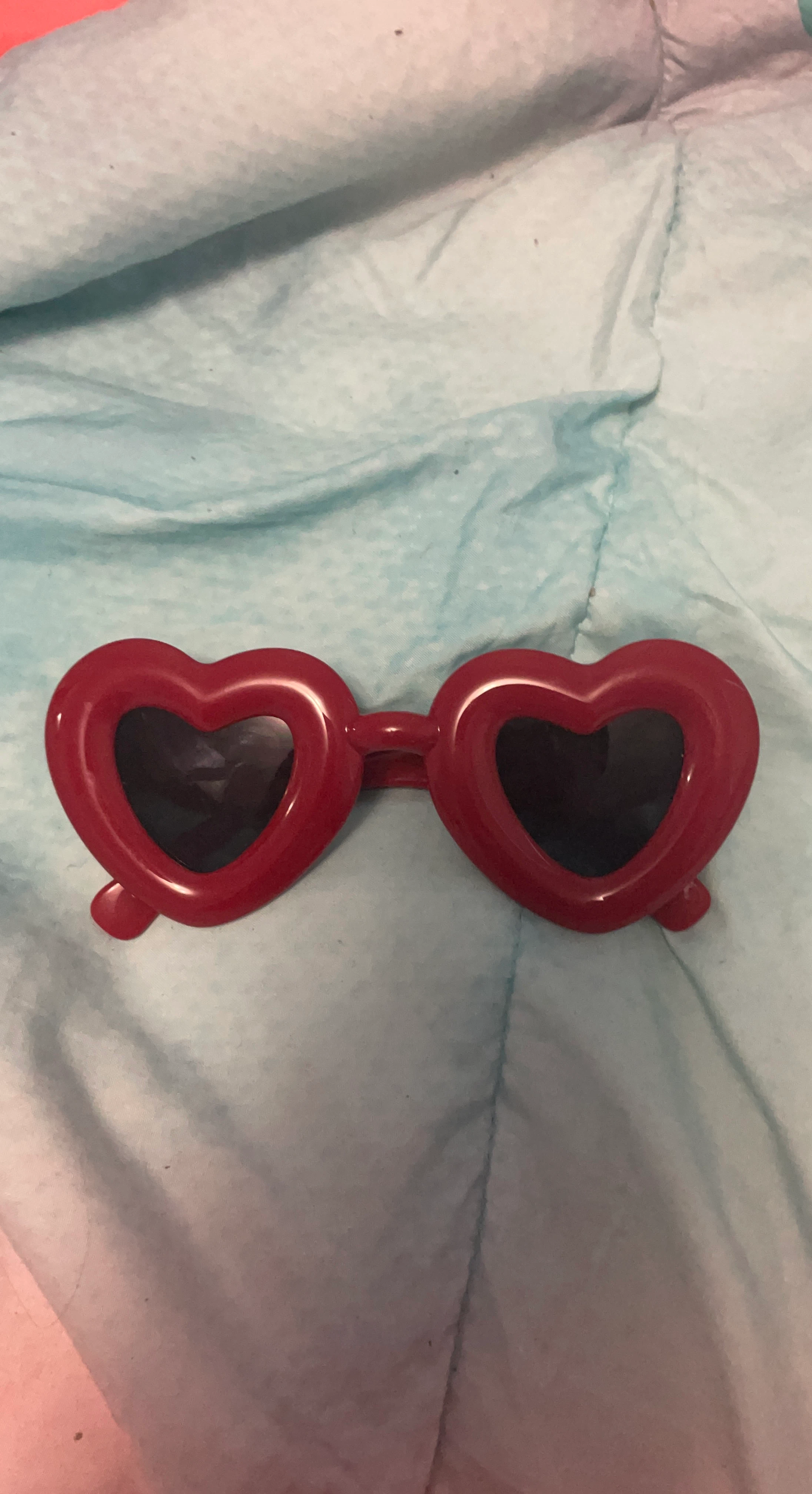 Red heart shaped sunglasses