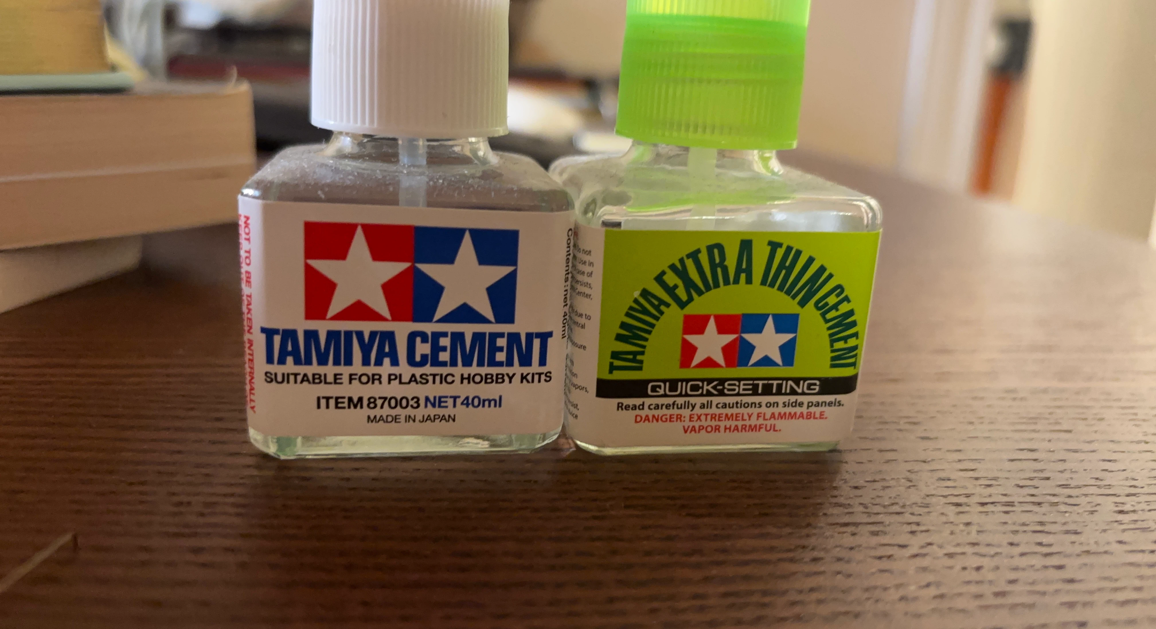 Tamiya Cement and Extra Thin Cement for Plastic Hobby Kits