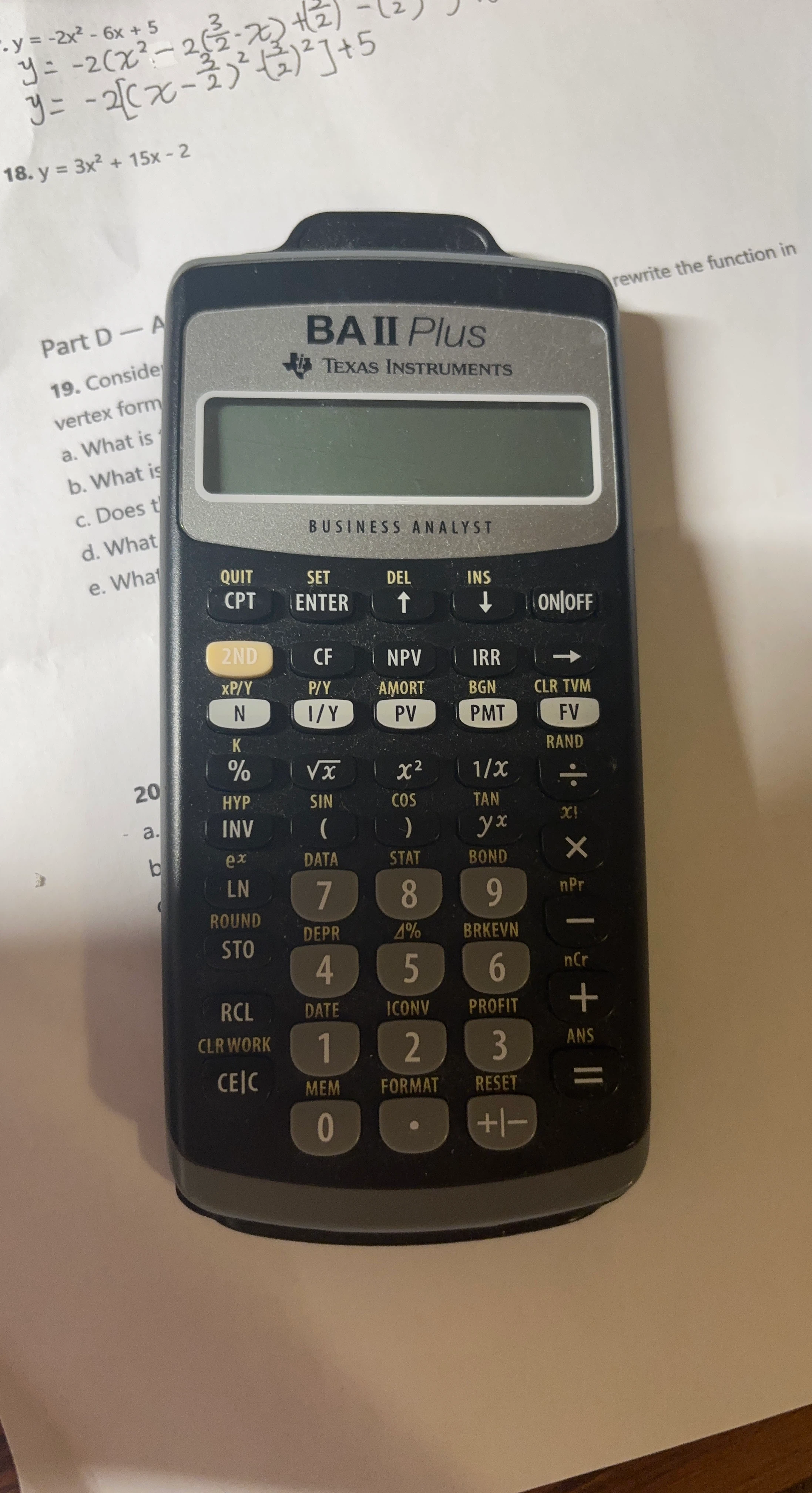 Texas Instruments BA II Plus Business Analyst Calculator