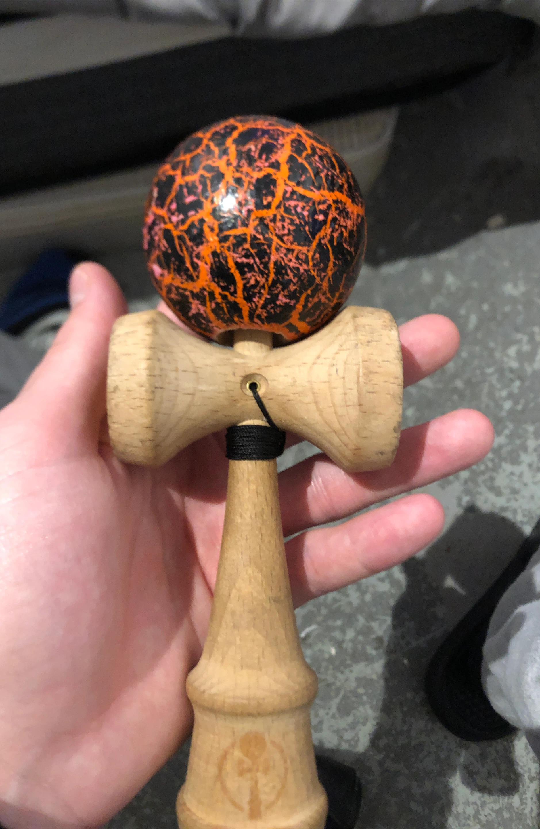 Krom Kendama with Lava Pattern Tama