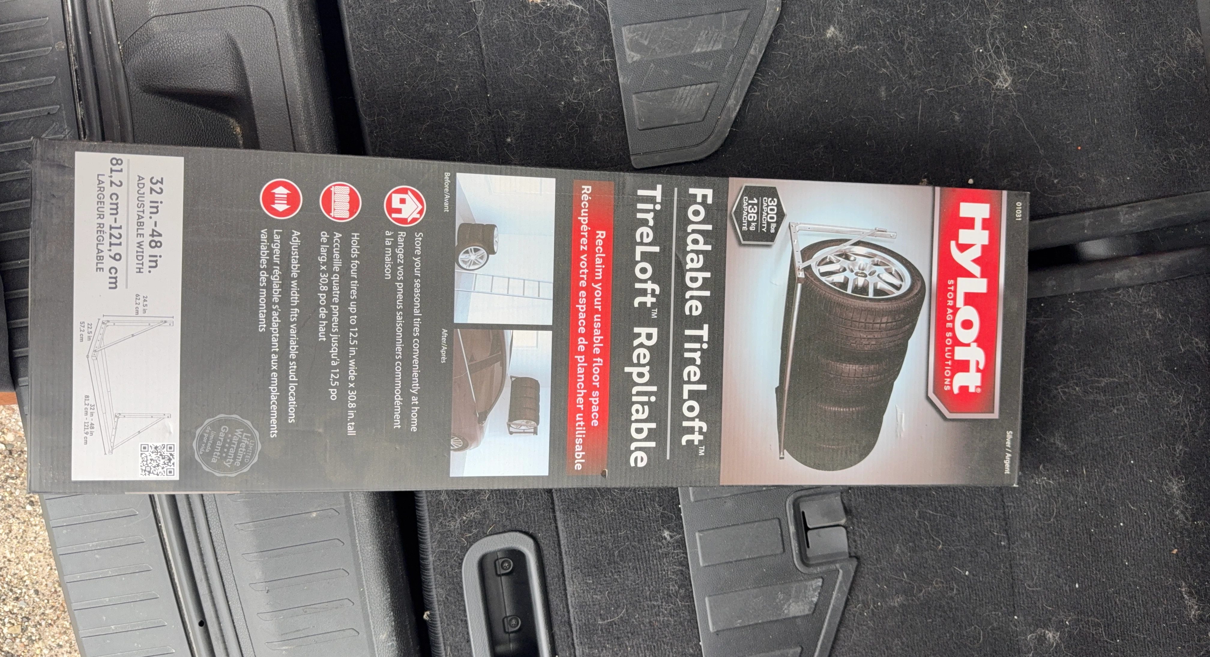 HyLoft Foldable TireLoft Storage Rack Silver